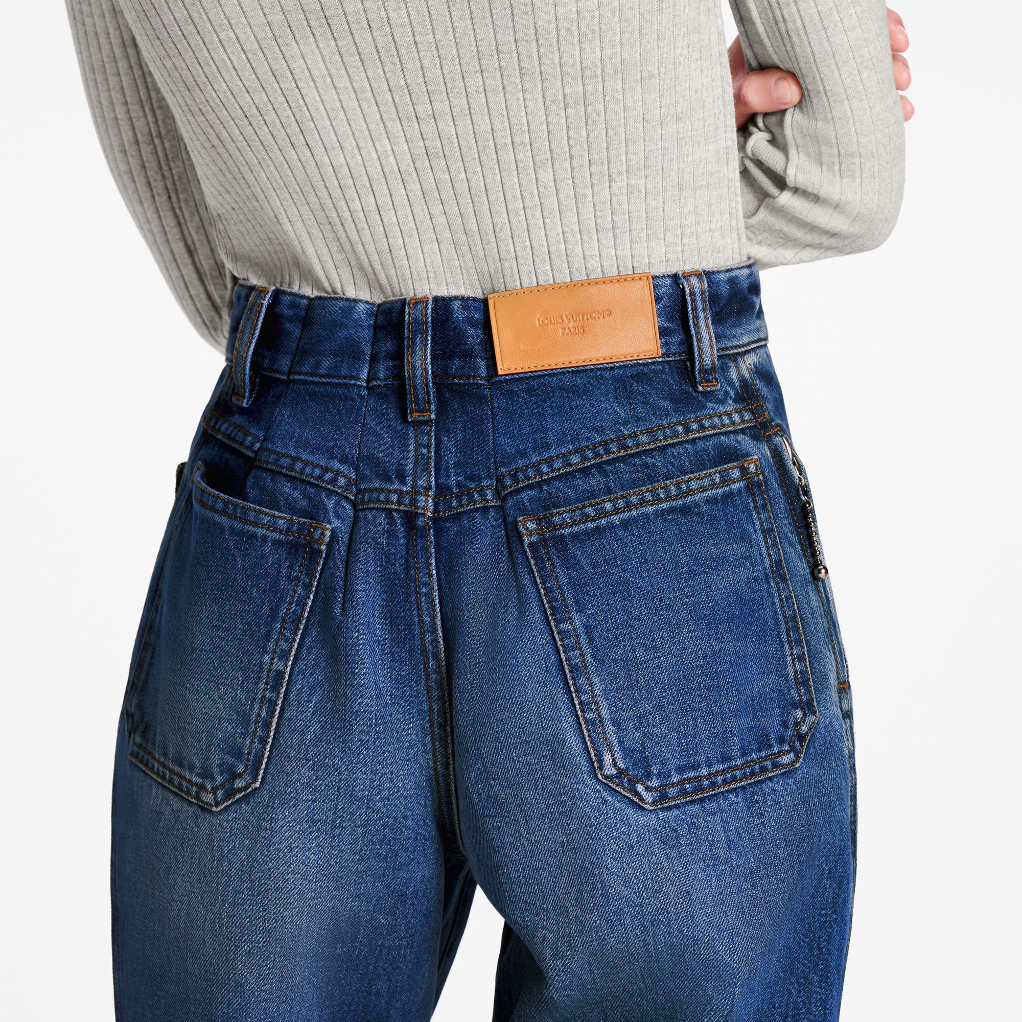 Flared Patch Pocket Jeans  in Women