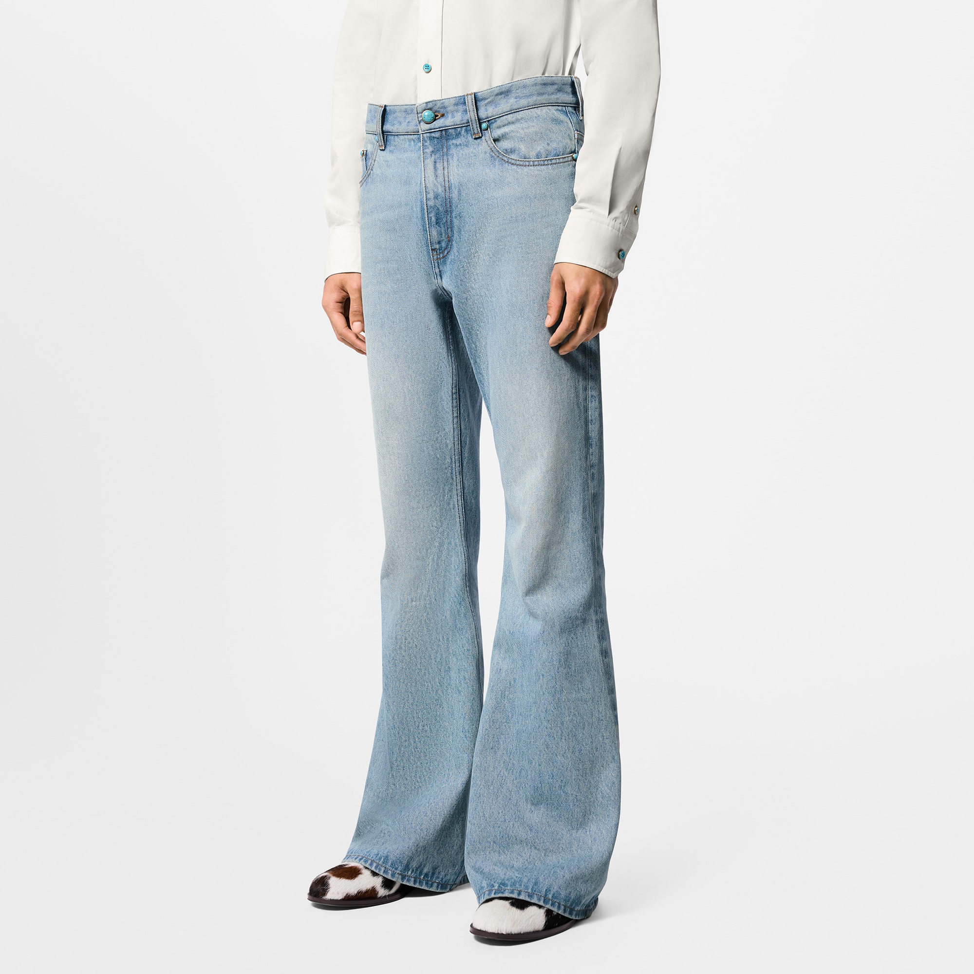 Flared Washed Denim Pants - Ready to Wear | LOUIS VUITTON