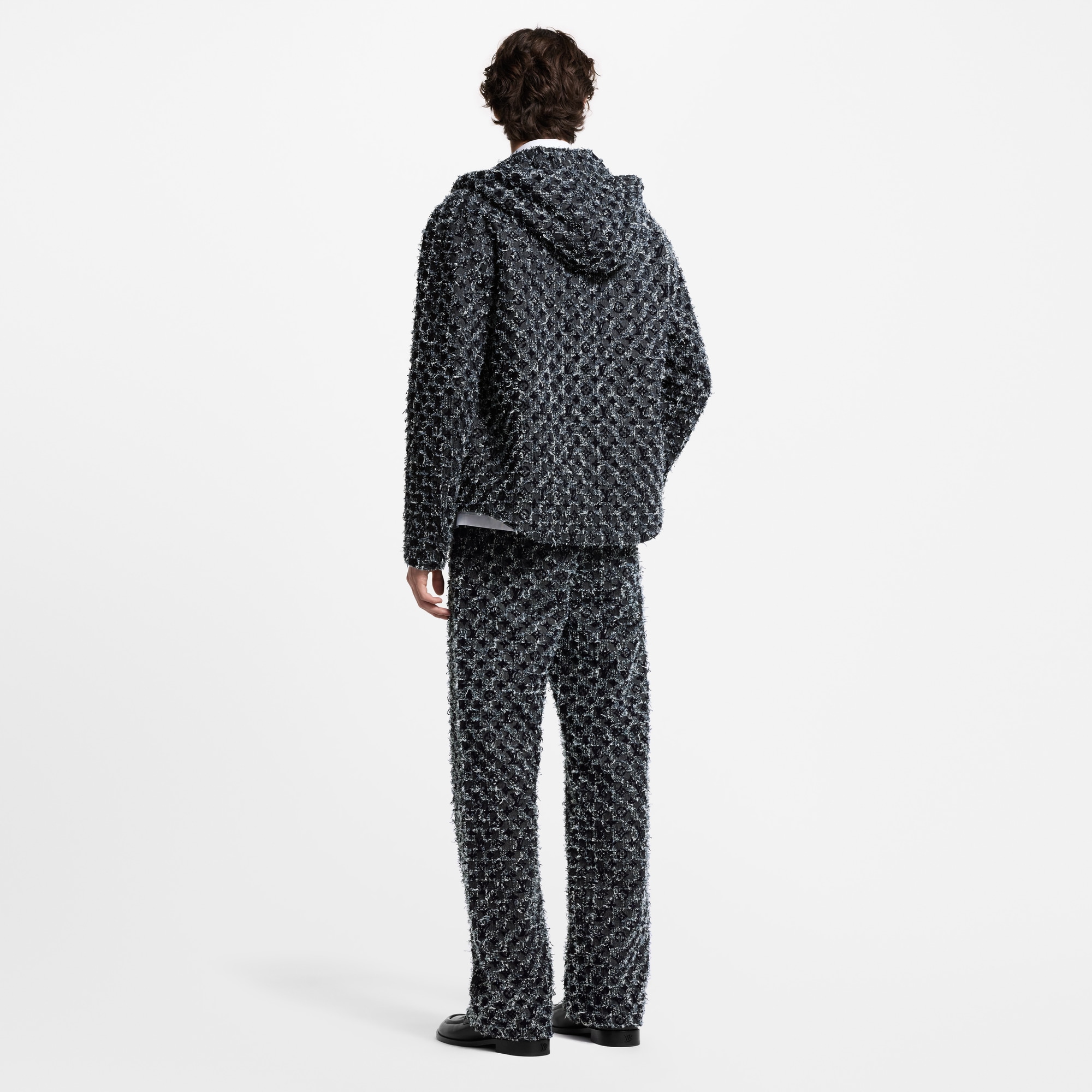 Flocked Monogram Denim Hoodie  in Men