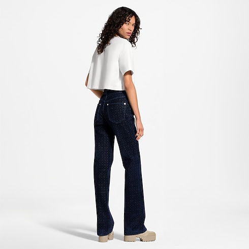 Flocked Signature Crop Top in Women's Ready-to-Wear T-shirts and Sweatshirts collections by Louis Vuitton (Product zoom)