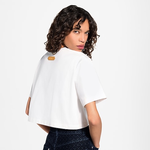 Flocked Signature Crop Top in Women's Ready-to-Wear T-shirts and Sweatshirts collections by Louis Vuitton (Product zoom)