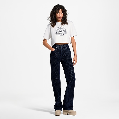 Flocked Signature Crop Top in Women's Ready-to-Wear T-shirts and Sweatshirts collections by Louis Vuitton (Product zoom)