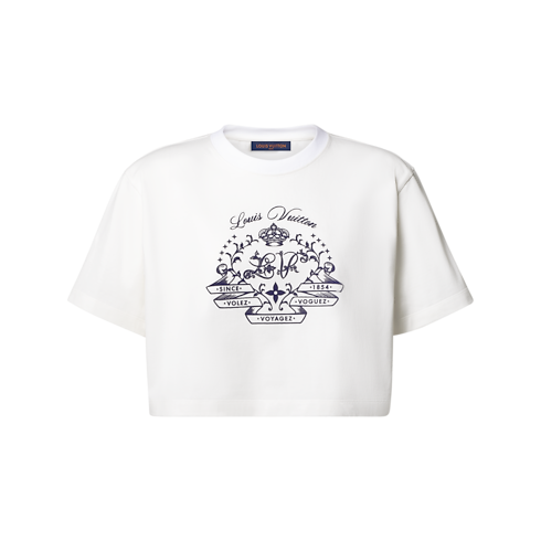 Flocked Signature Crop Top in Women's Ready-to-Wear T-shirts and Sweatshirts collections by Louis Vuitton (Product zoom)
