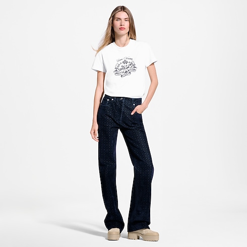 Flocked Signature T-shirt in Women's Ready-to-Wear T-shirts and Sweatshirts collections by Louis Vuitton (Product zoom)