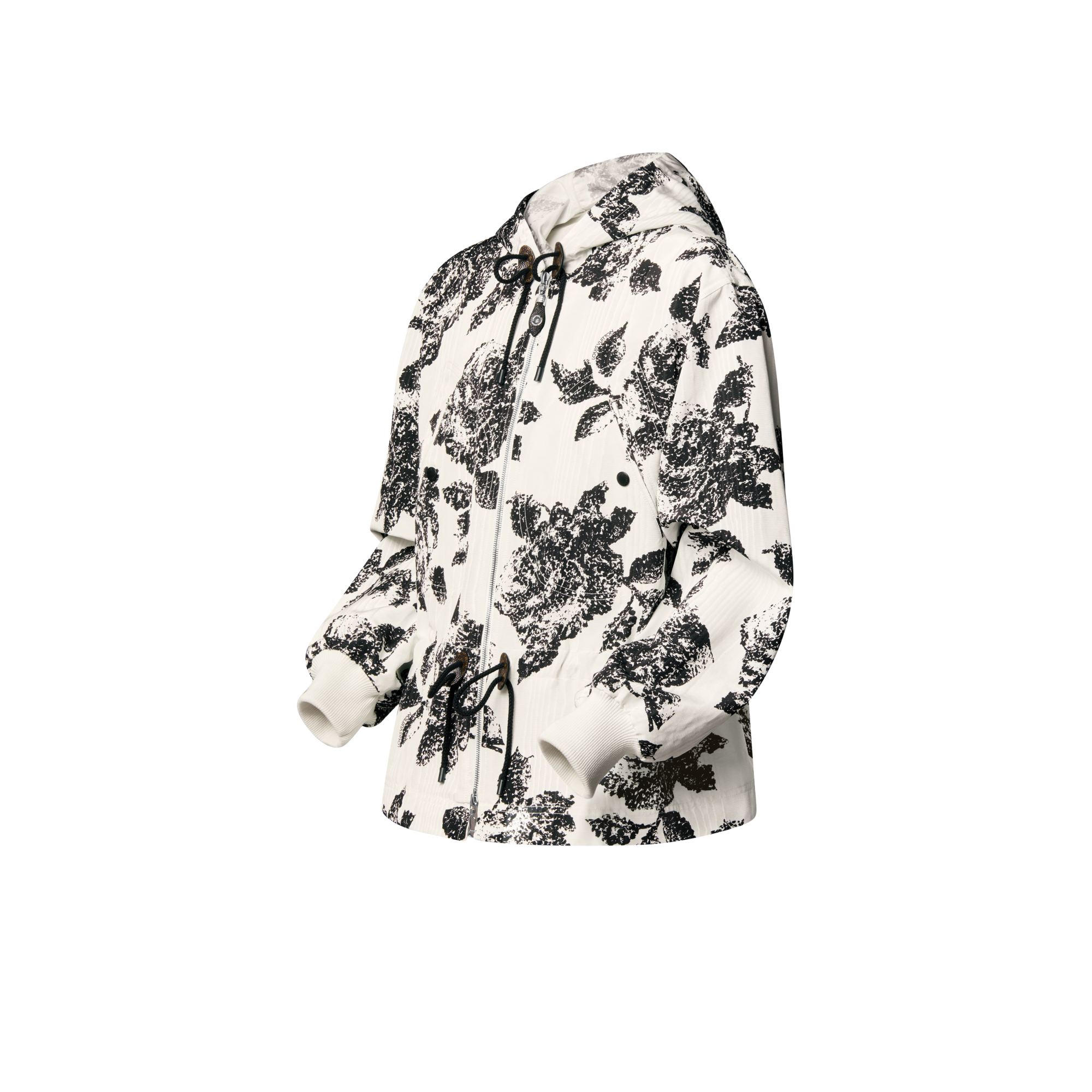 Floral Print Hooded Parka  in Women