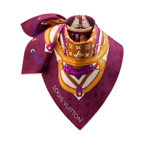 Flower And Straps Square 90 S00 in Women's Accessories Silk Squares and Bandeaus collections by Louis Vuitton (Product zoom)