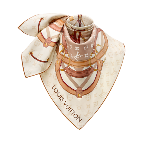 Flower And Straps Square 90 S00 in Women's Accessories Silk Squares and Bandeaus collections by Louis Vuitton (Product zoom)