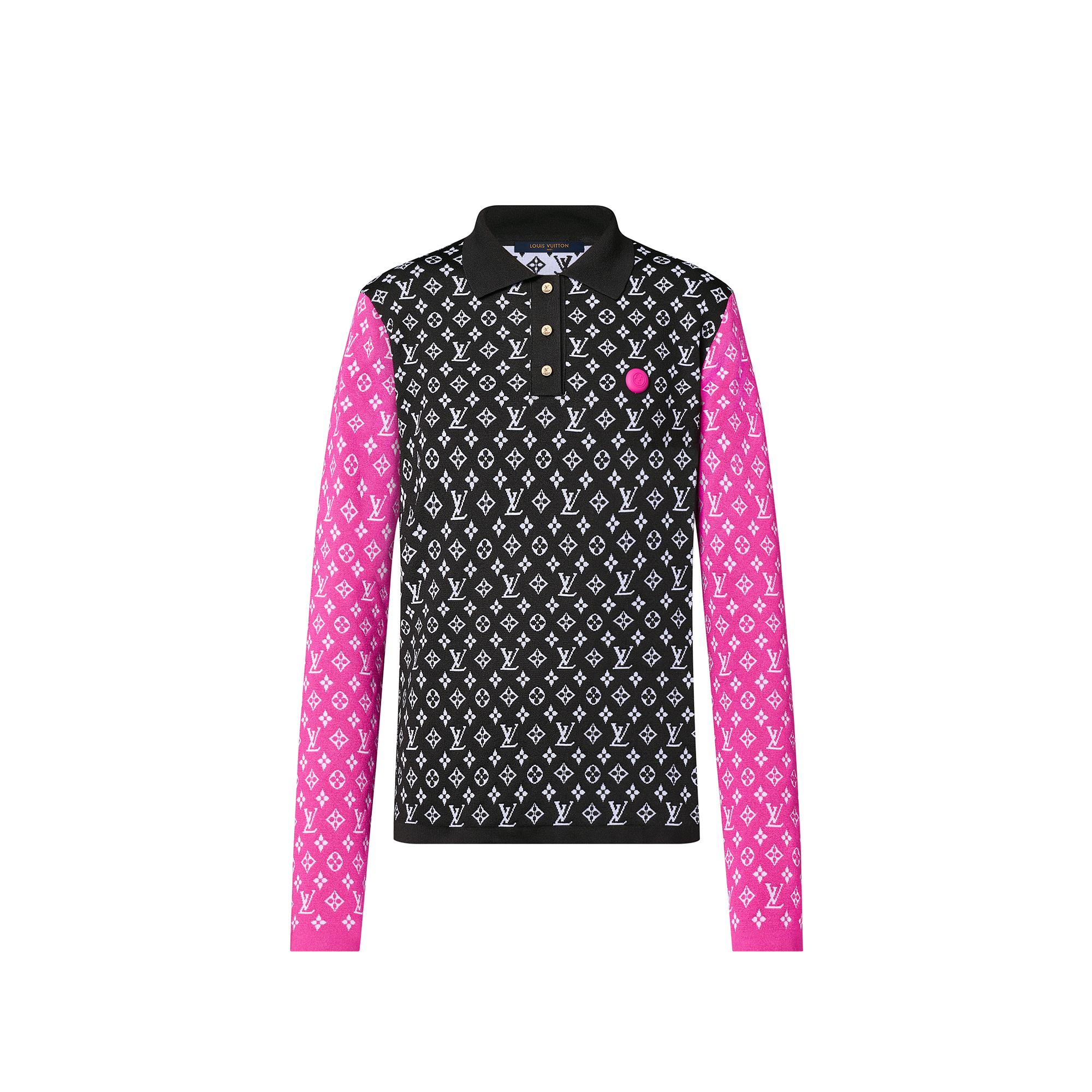 Fuchsia Accent Polo Knit Top - Ready to 