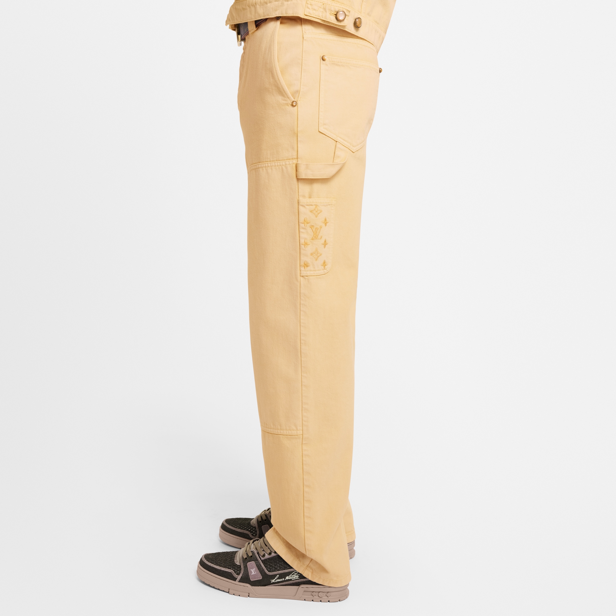 Garment-Dyed Denim Carpenter Pants  in Men