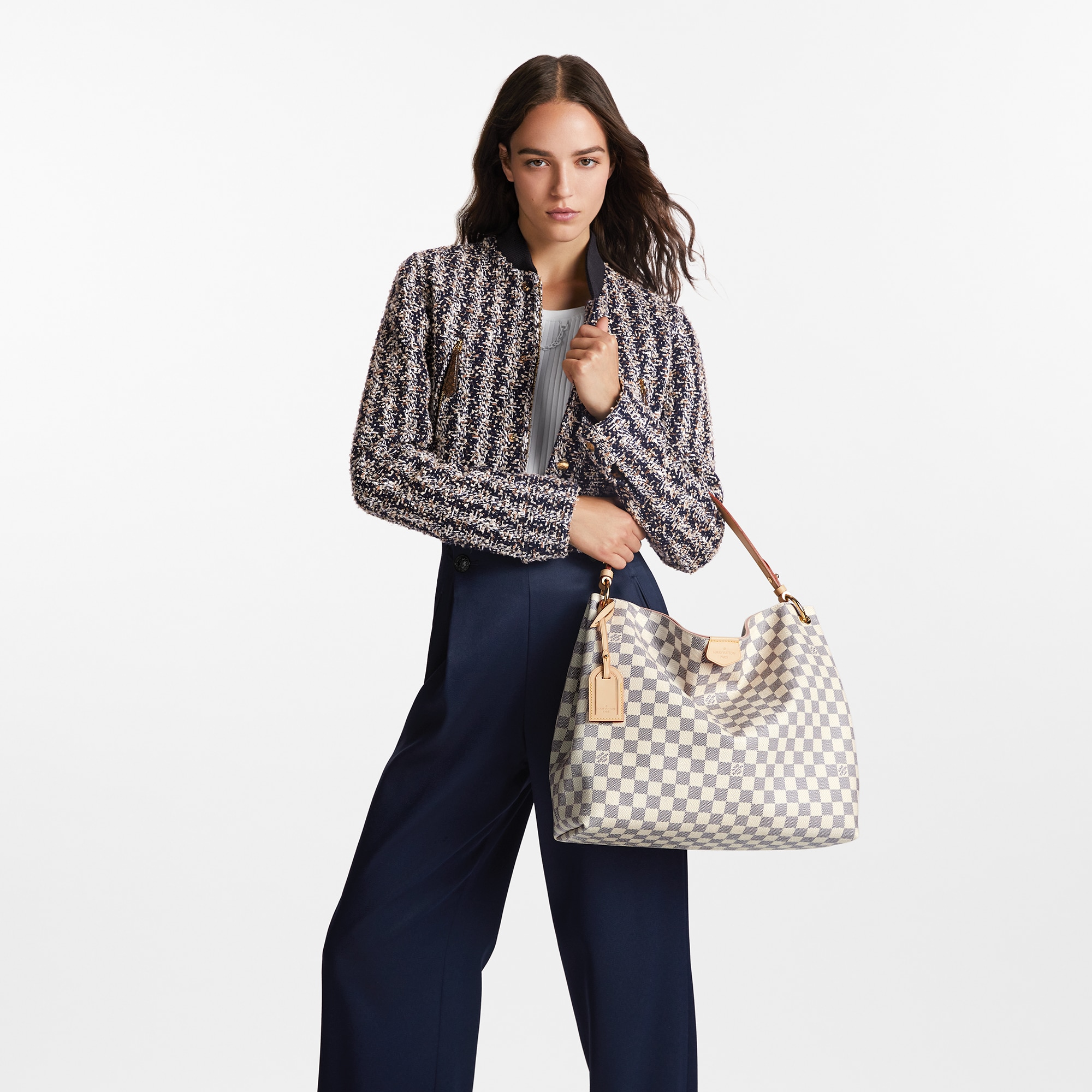 Graceful MM Damier Azur Canvas in Women