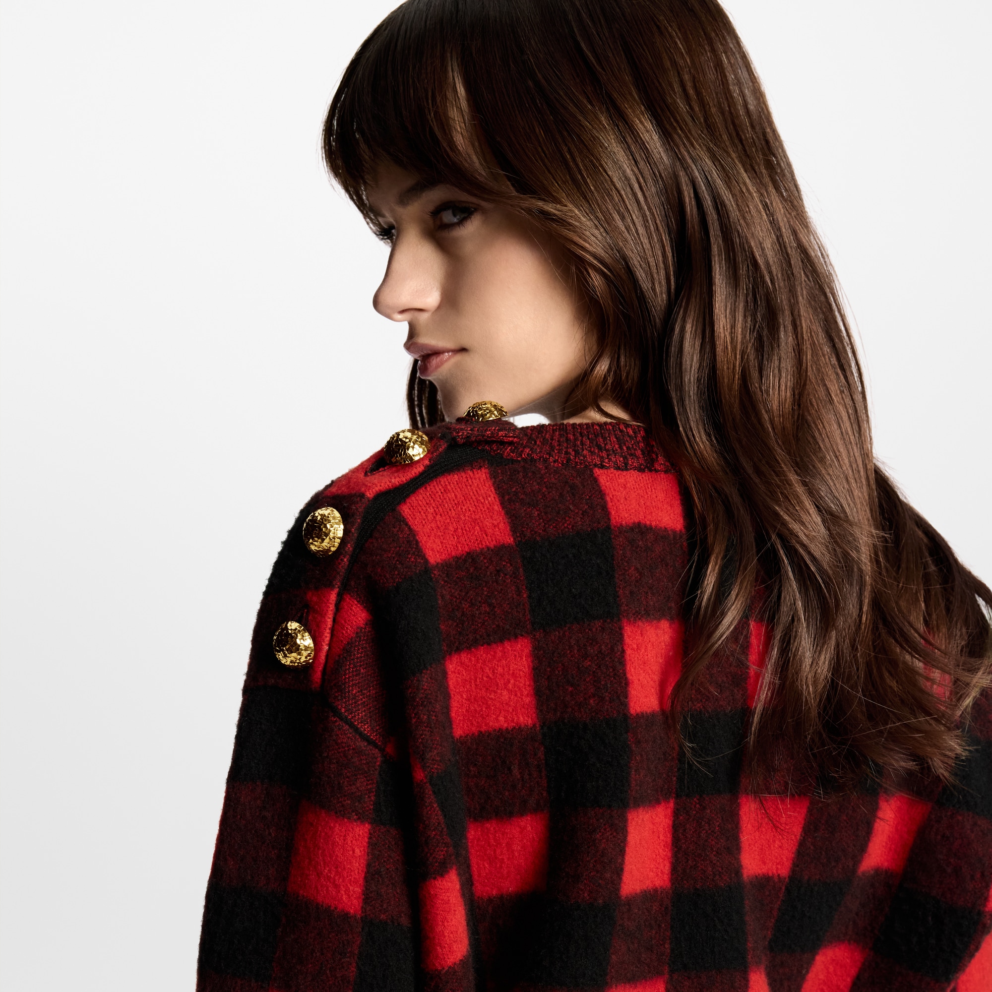 Graphic Check Knit Top  in Women