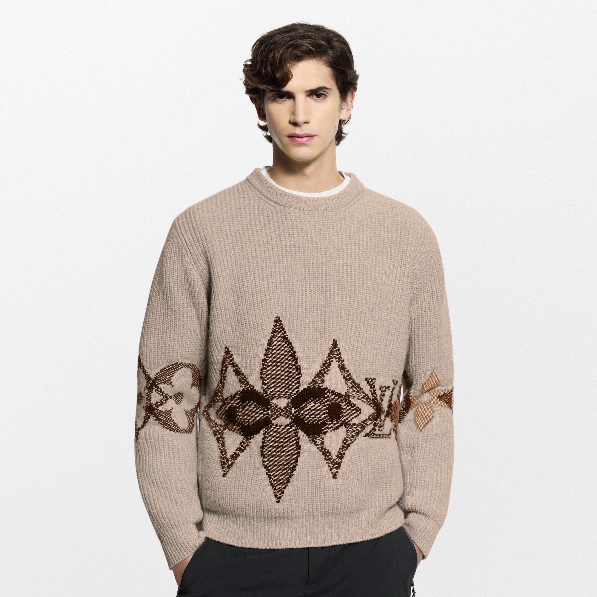 Graphic Knitted Crewneck  in New