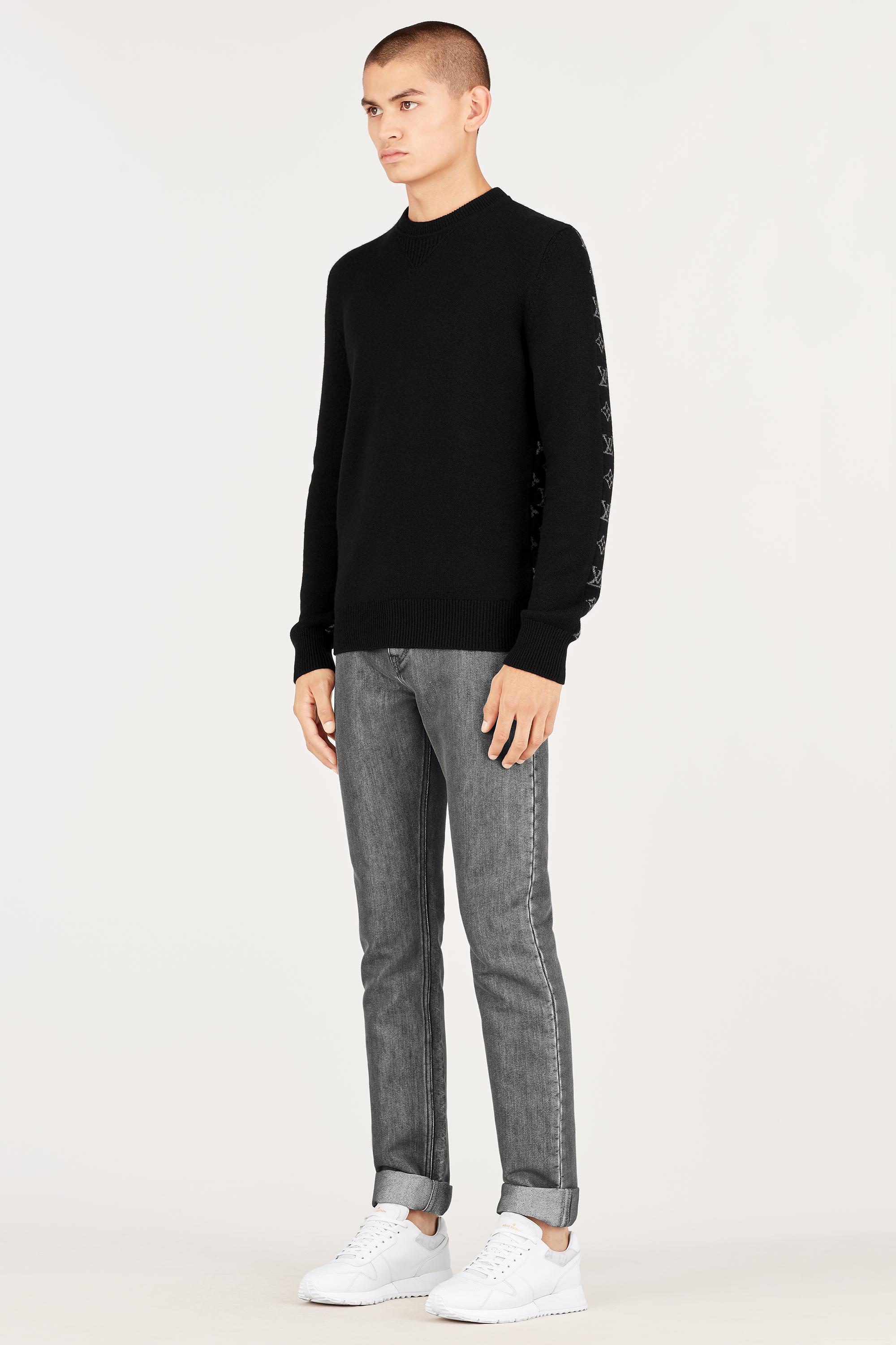 Half And Half Monogram Crewneck   in Men