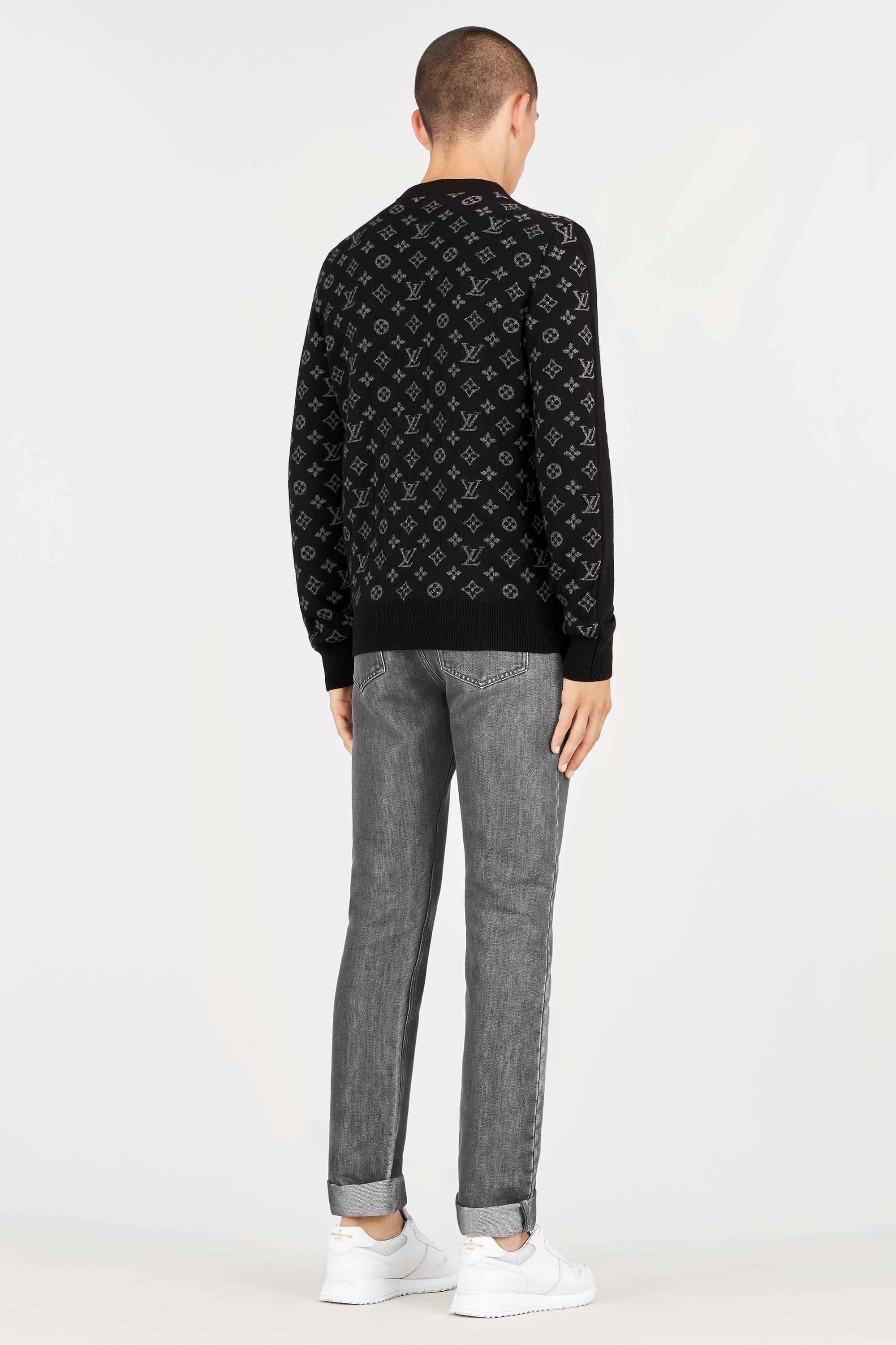 Half And Half Monogram Crewneck   in Men