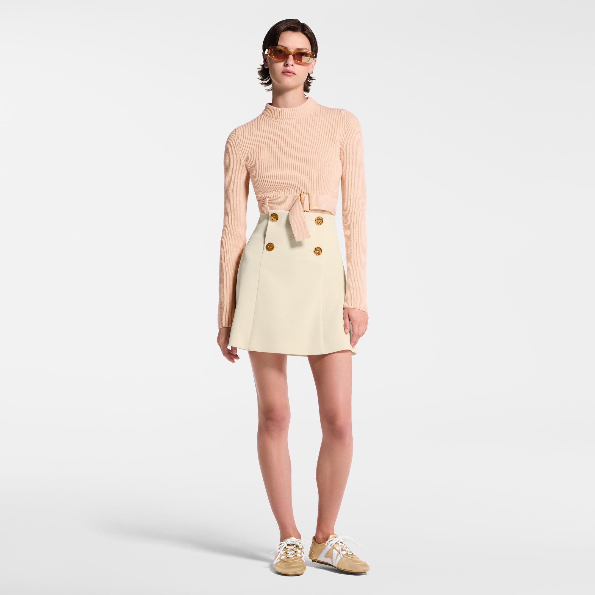 Hammered Button Skirt  in Women