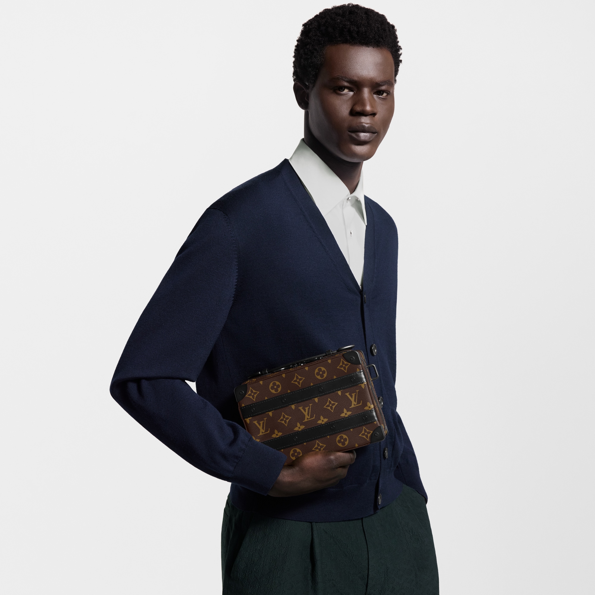 Handle Soft Trunk Monogram Macassar Canvas in Men