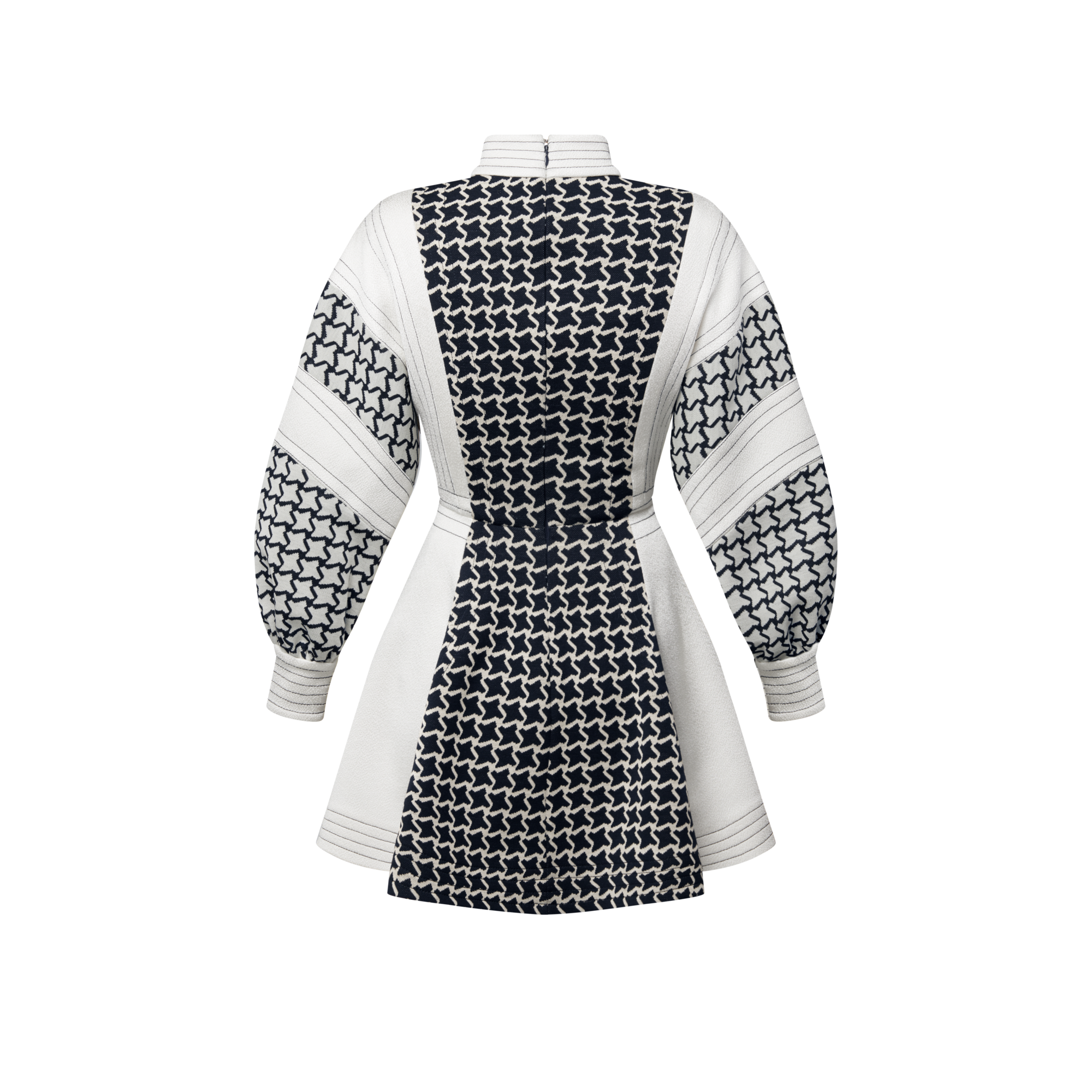 Honeycomb Jacquard Balloon Sleeve Dress
  in Women