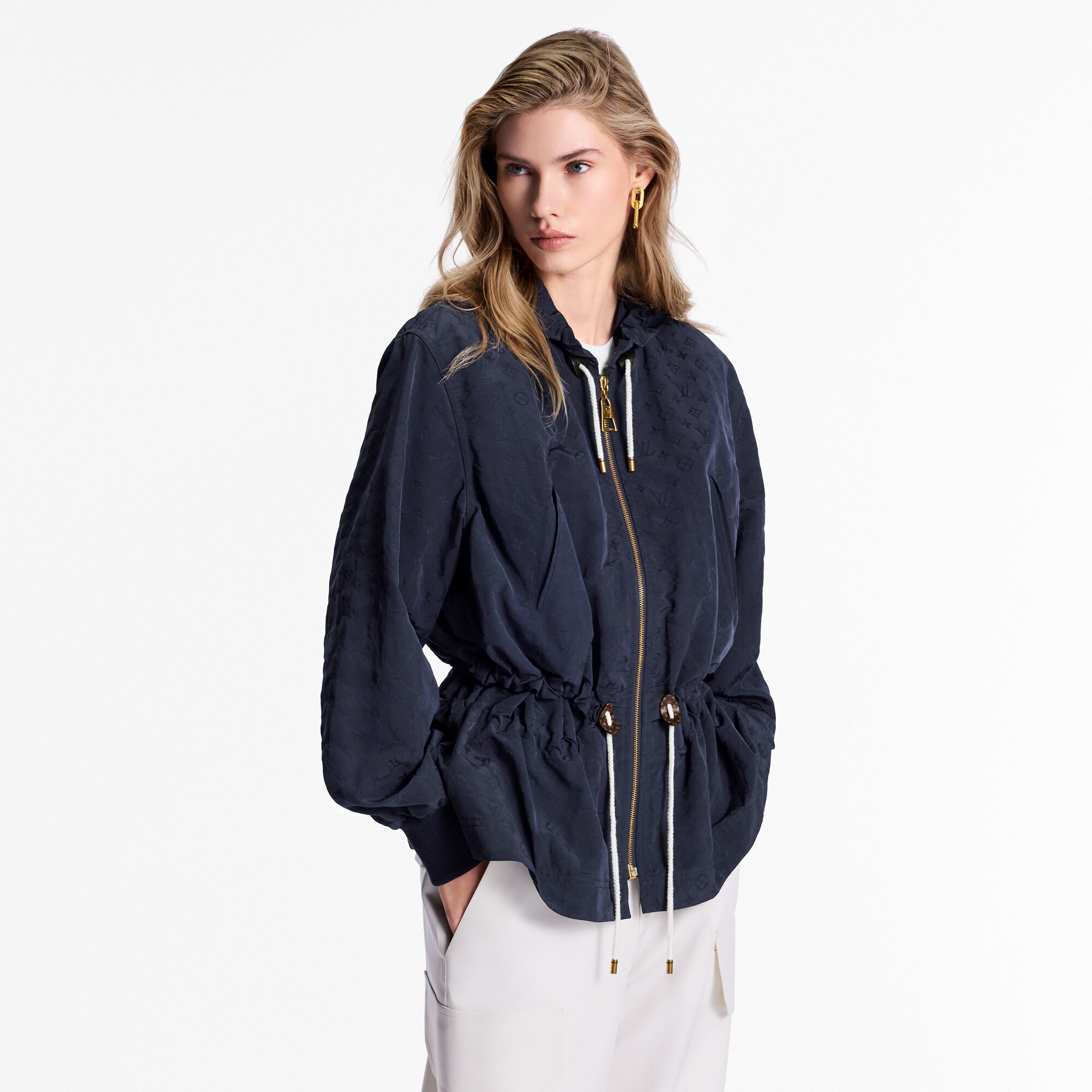 Hooded Drawstring Parka  in Women