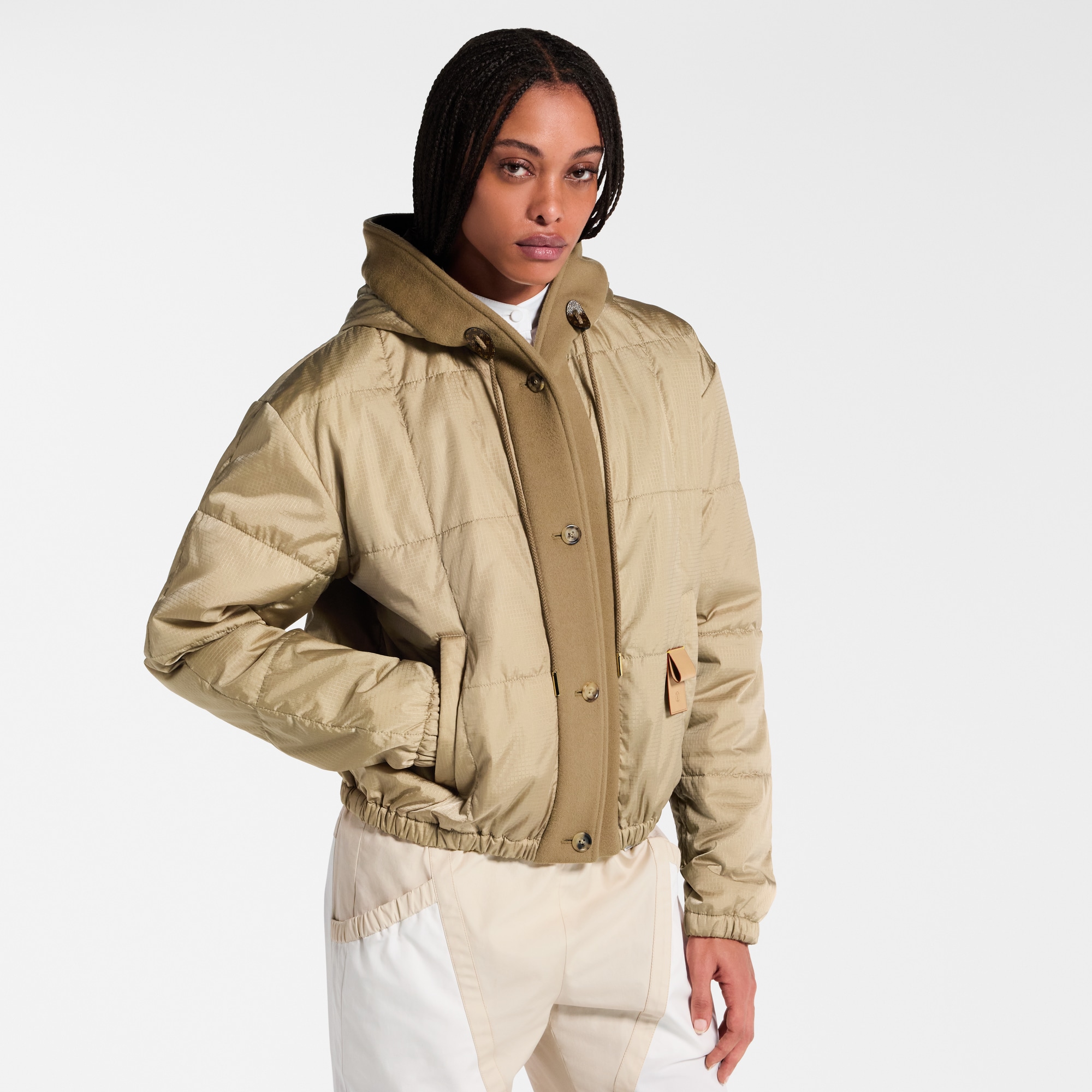 Hooded Quilted Ripstop Jacket  in Women