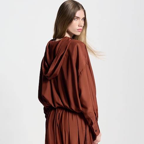 Hooded Washed Silk Shirt in Women's Ready-to-Wear Tops collections by Louis Vuitton (Product zoom)