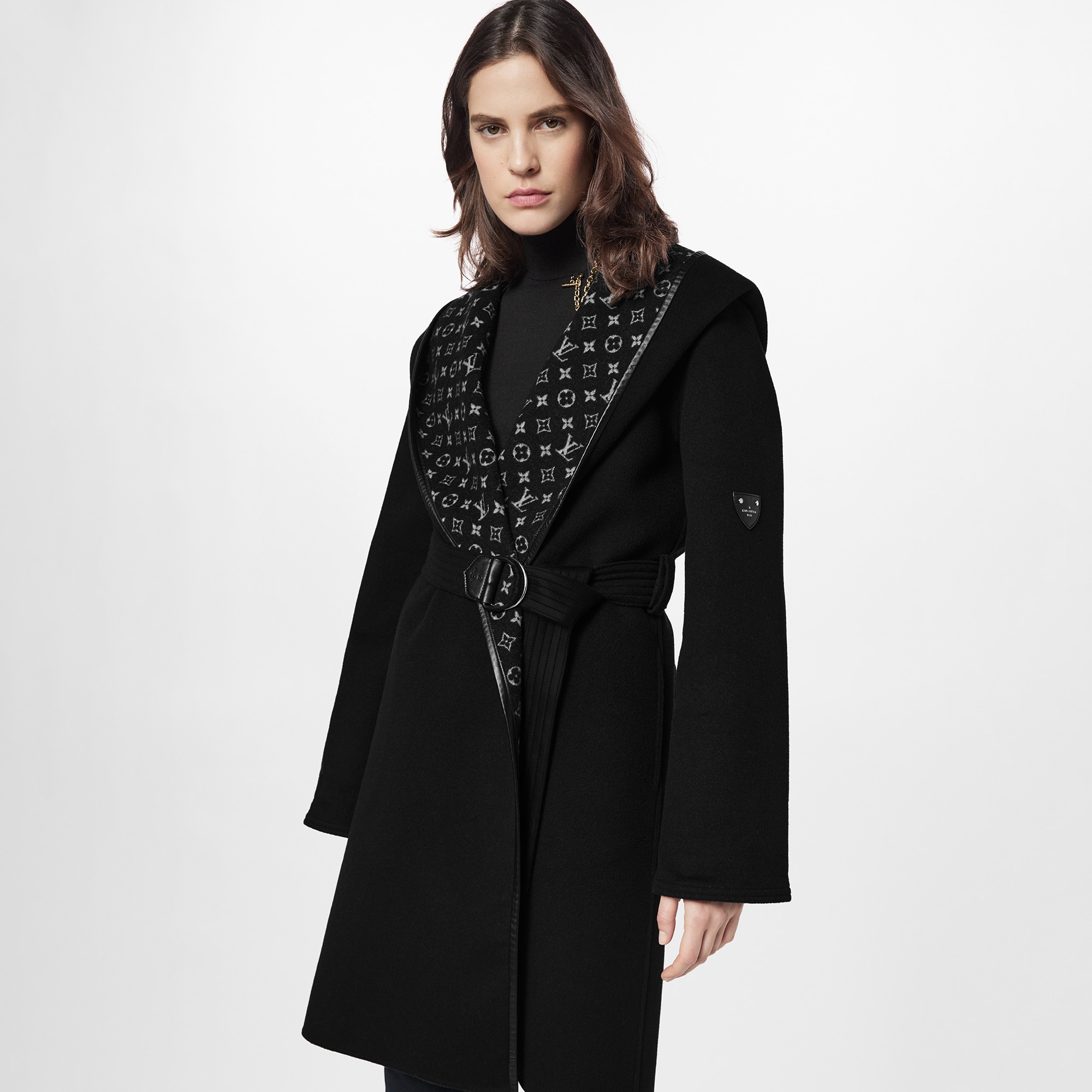 Hooded Wrap Coat  in Women