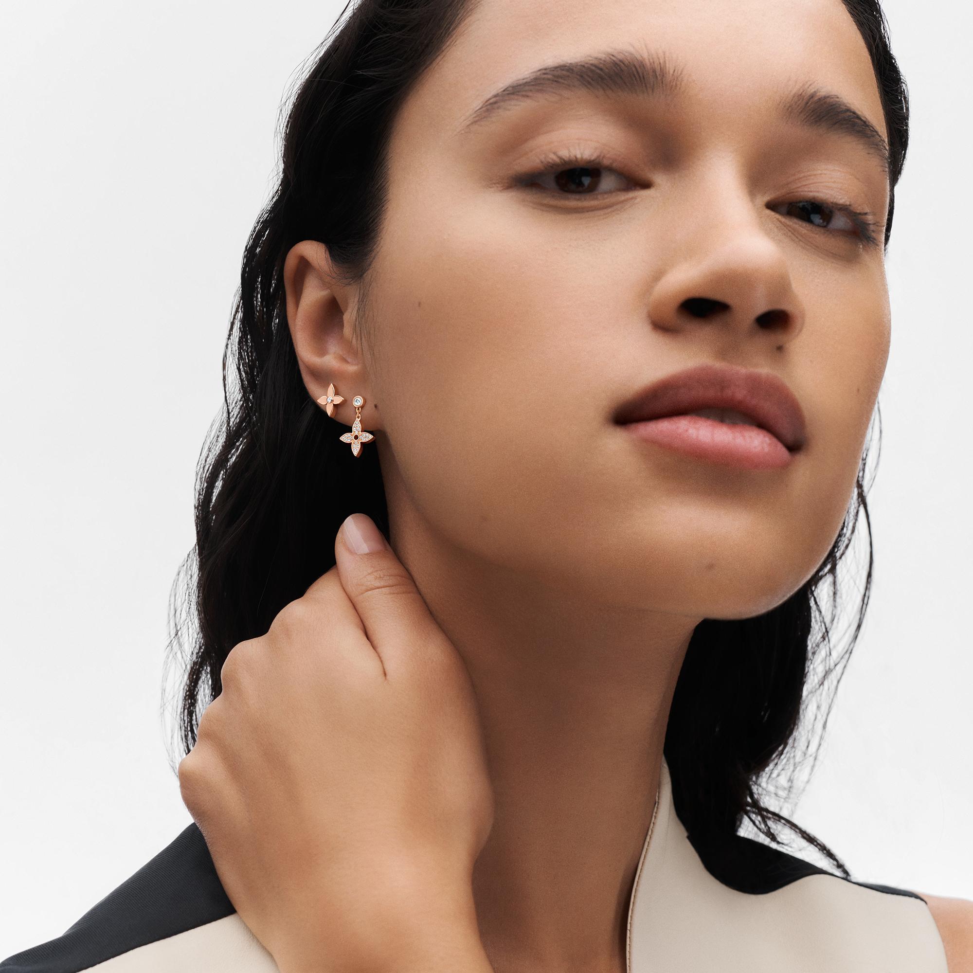 Idylle Blossom Reversible Stud, Pink And Yellow Gold And Diamond - Per Unit  in Jewelry