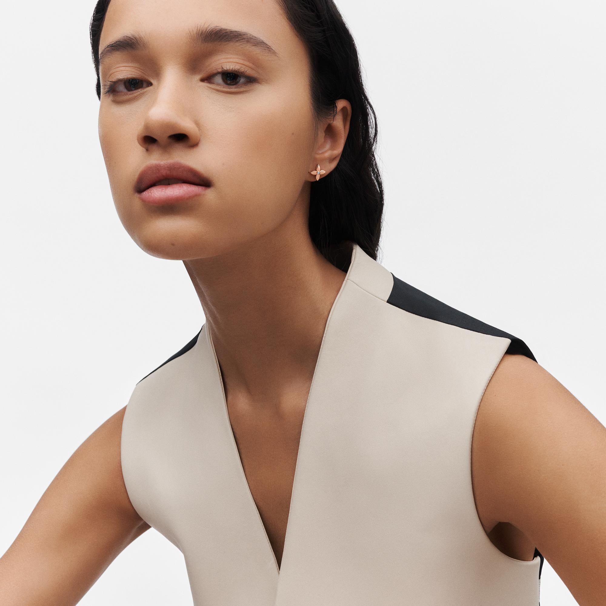 Idylle Blossom Reversible Stud, Pink And Yellow Gold And Diamond - Per Unit  in Jewelry