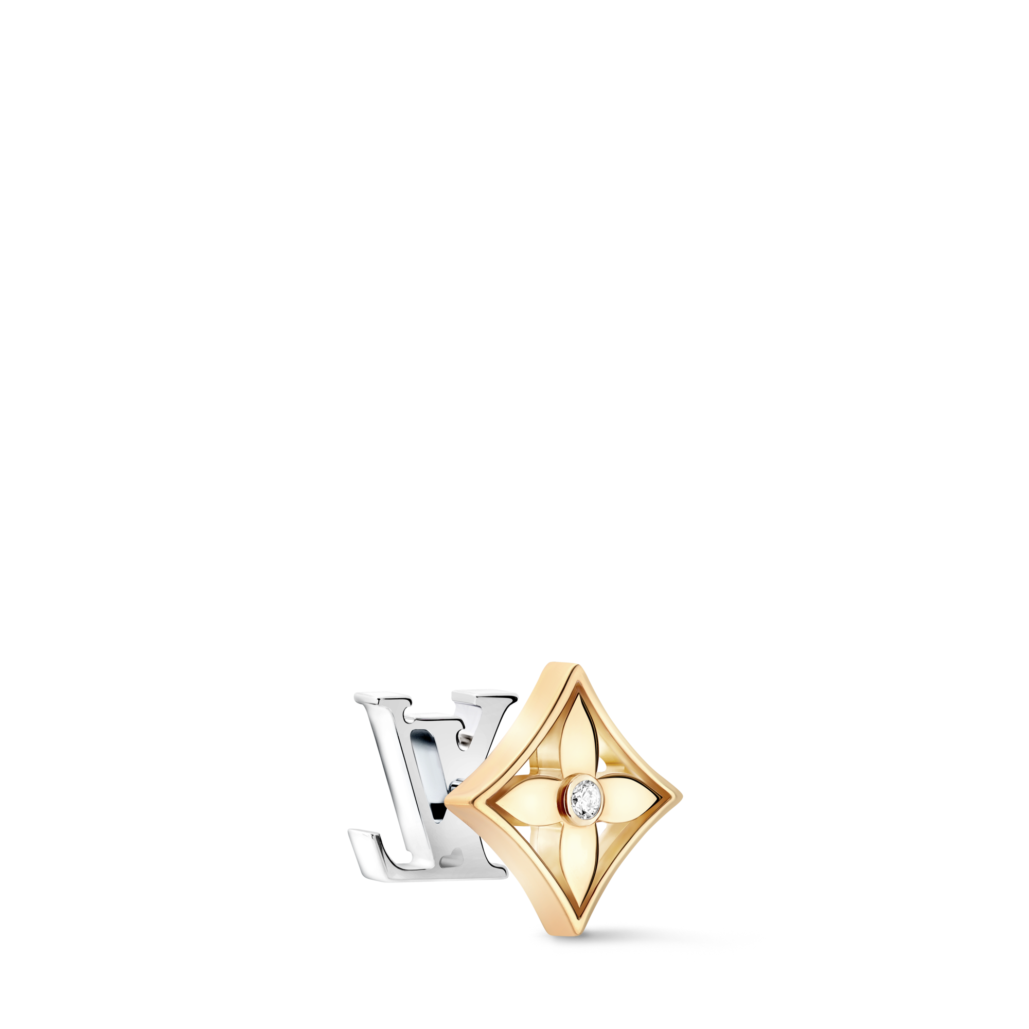 Idylle Blossom Reversible Stud, Yellow And White Gold And Diamond - Per Unit  in Jewelry