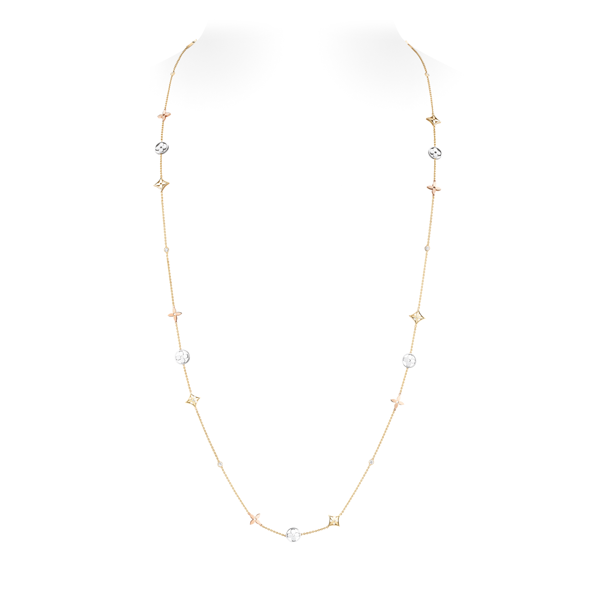 Idylle Blossom sautoir, 3 golds and diamonds  in Jewelry