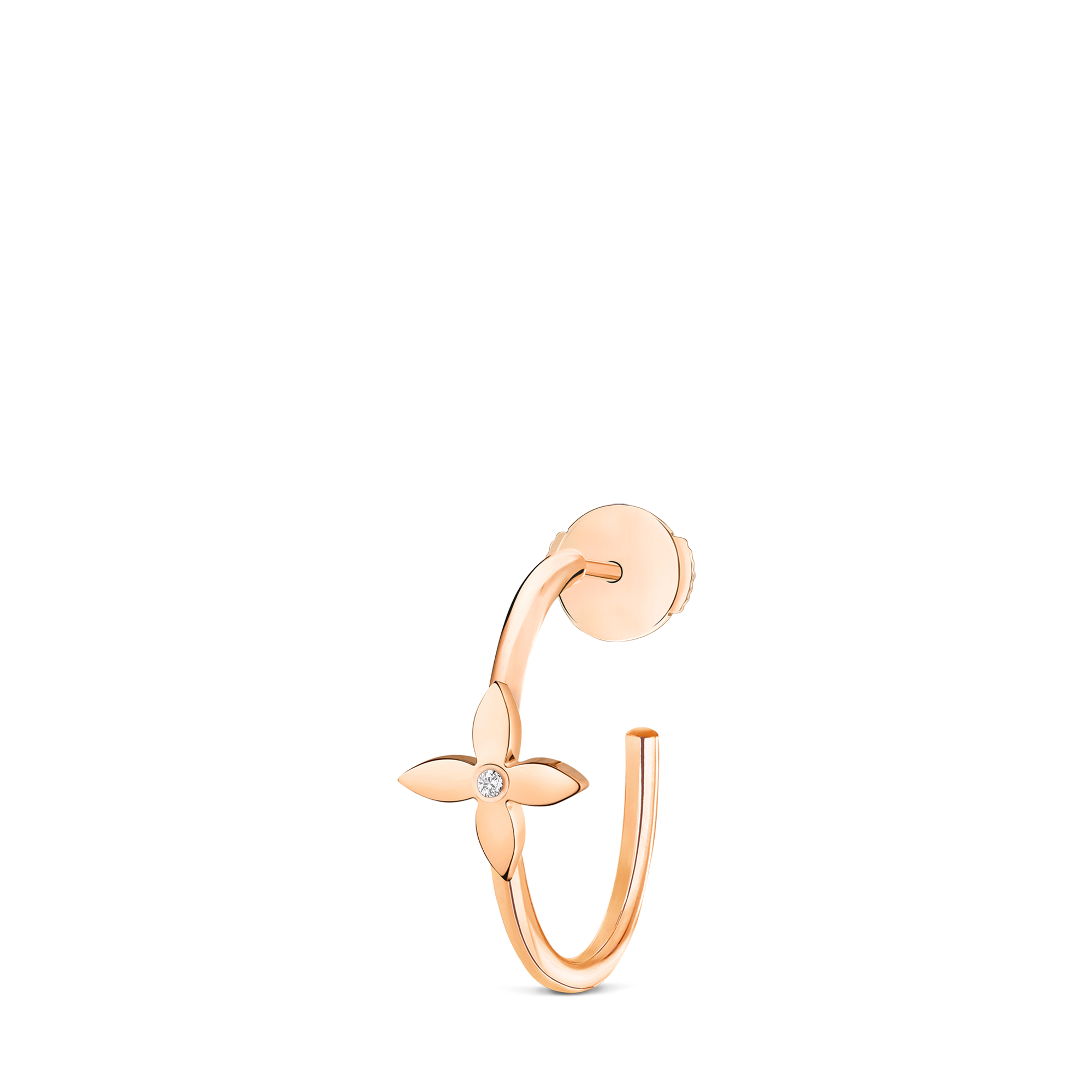 Idylle Blossom Small Hoop, Pink Gold And Diamond - Per Unit  in Jewelry
