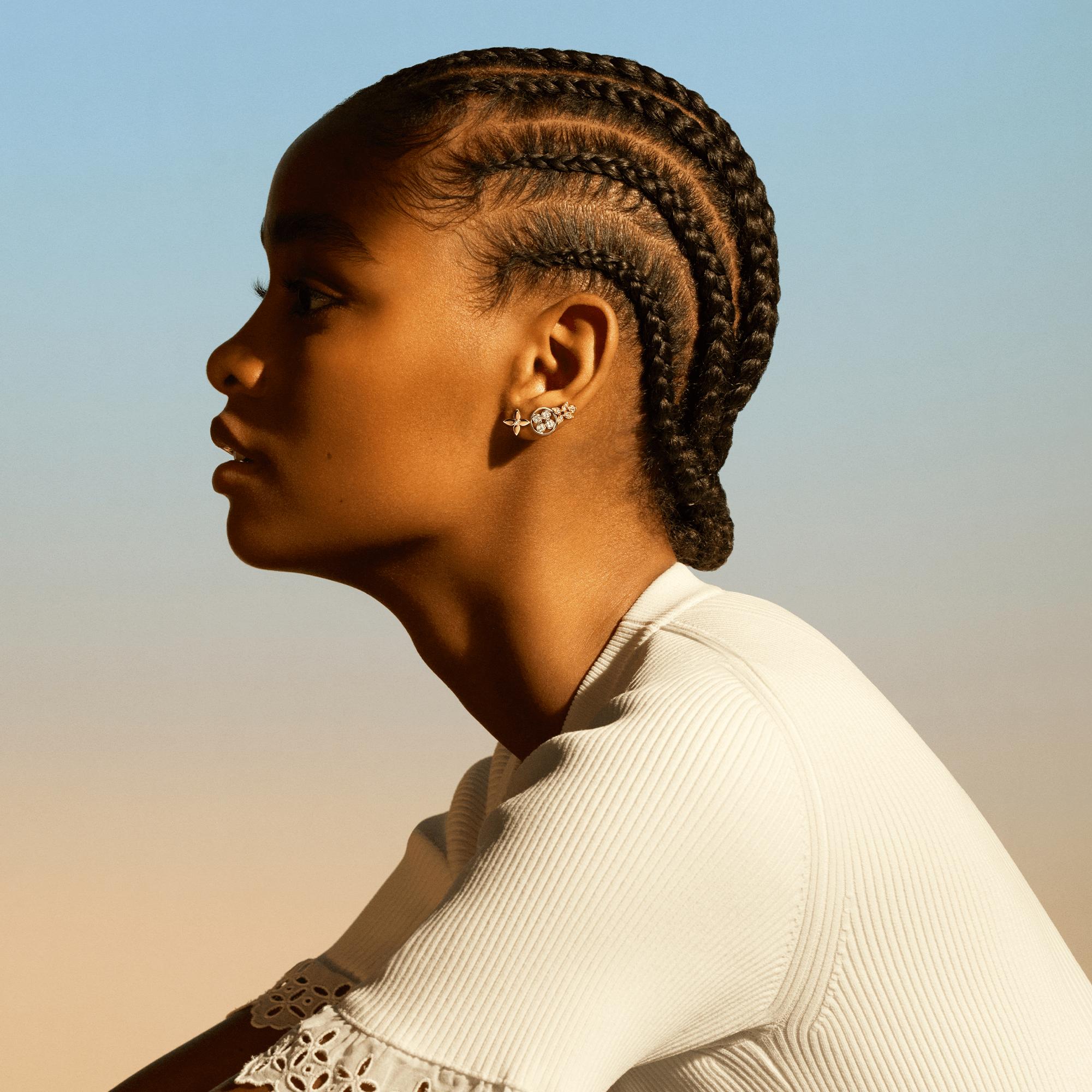 Idylle Blossom Studs, 3 Golds And Diamonds  in Jewelry