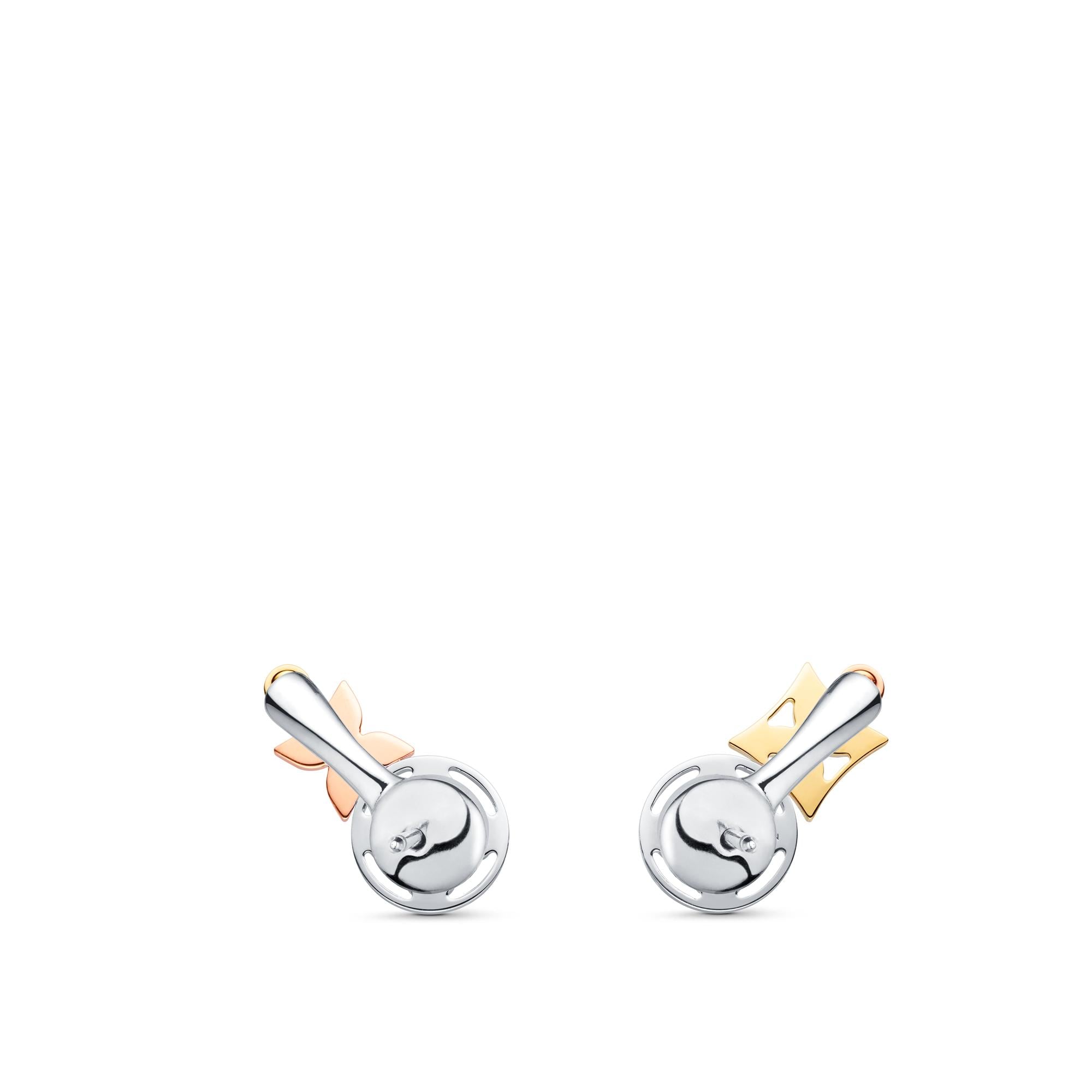 Idylle Blossom Studs, 3 Golds And Diamonds  in Jewelry