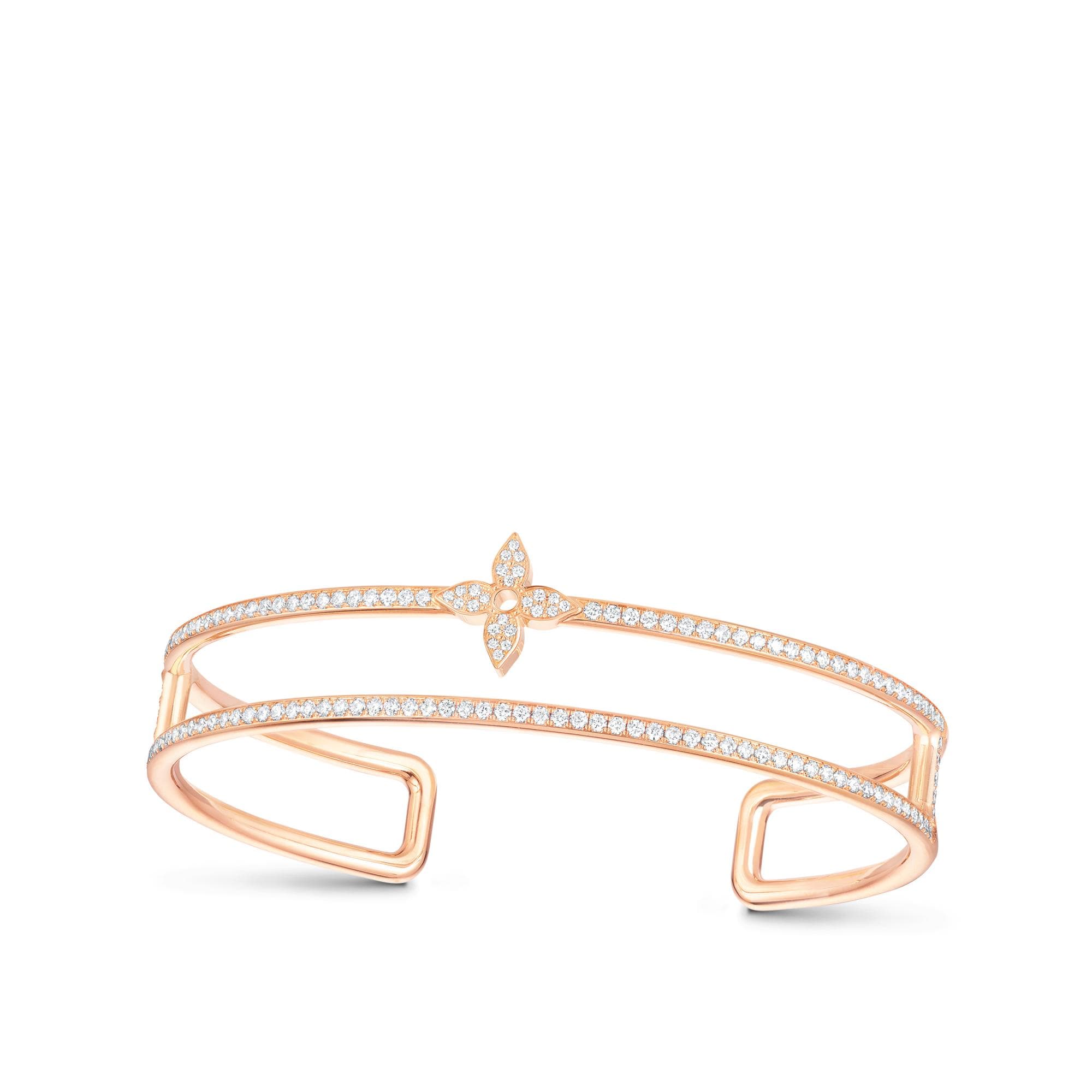 Idylle Blossom Two-Row Bracelet, Pink Gold And Diamonds  in Jewelry