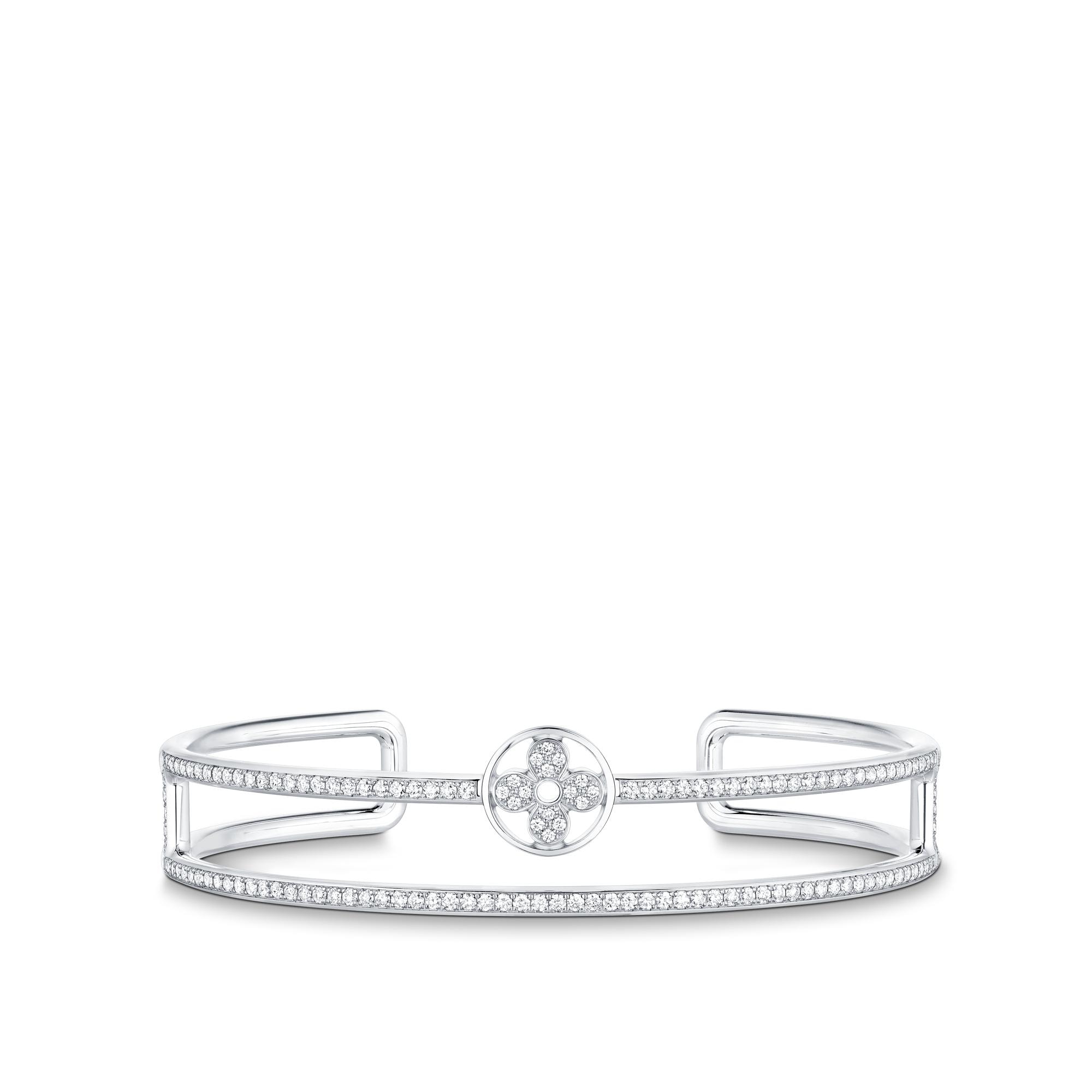 Idylle Blossom Two-Row Bracelet, White Gold And Diamonds  in Jewelry