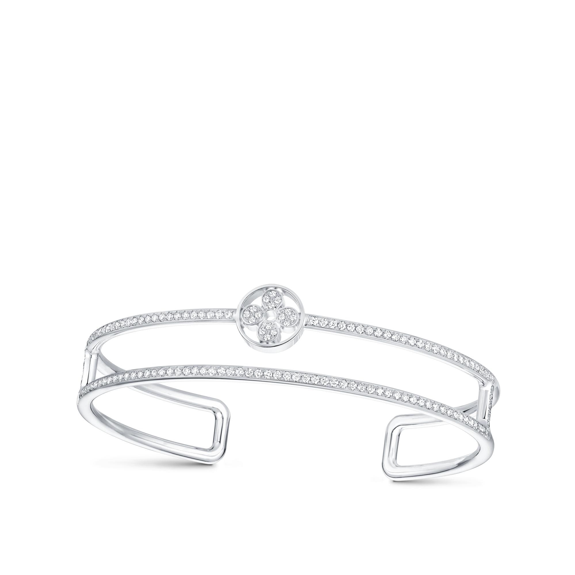 Idylle Blossom Two-Row Bracelet, White Gold And Diamonds  in Jewelry