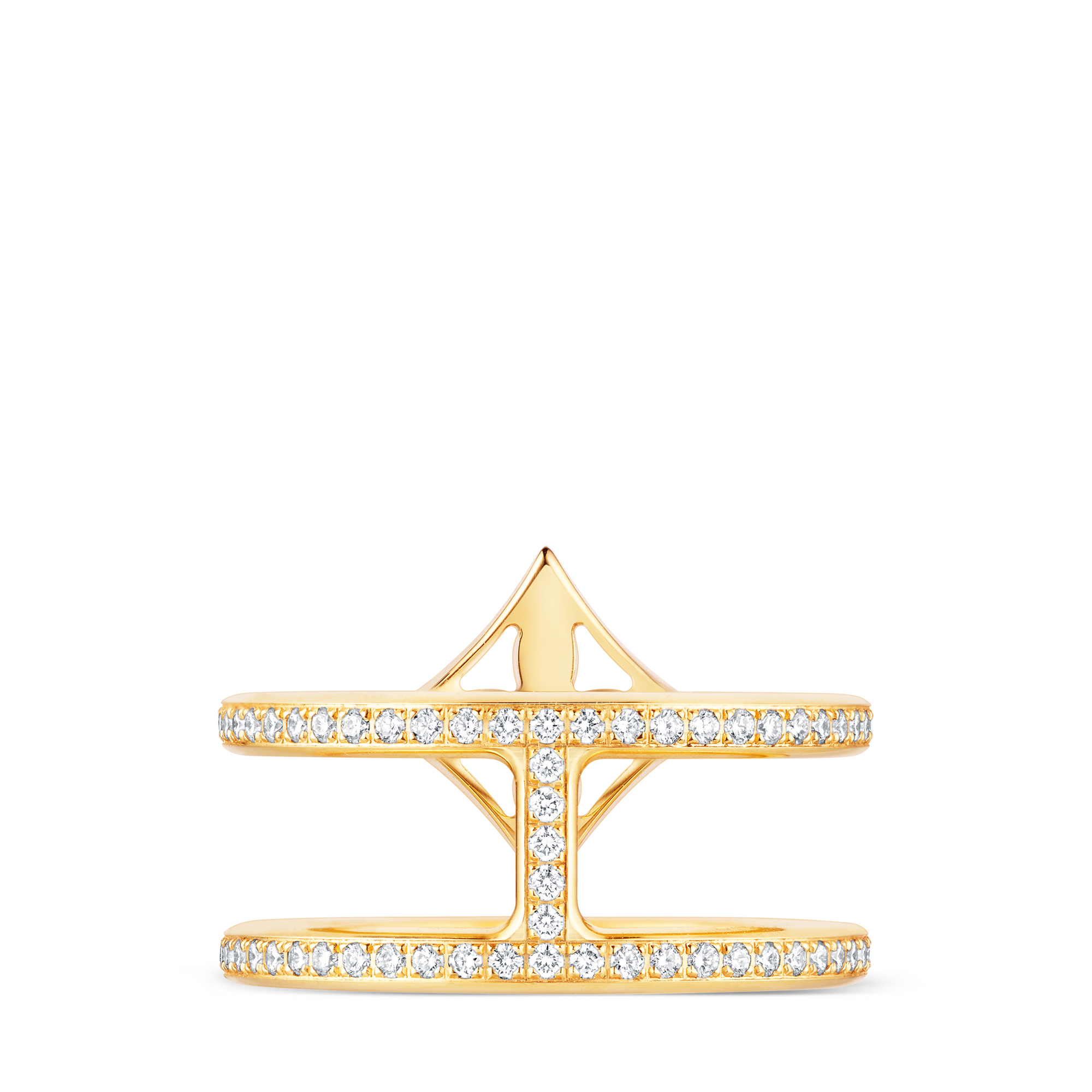 Idylle Blossom Two-Row Ring, Yellow Gold And Diamonds  in Jewelry