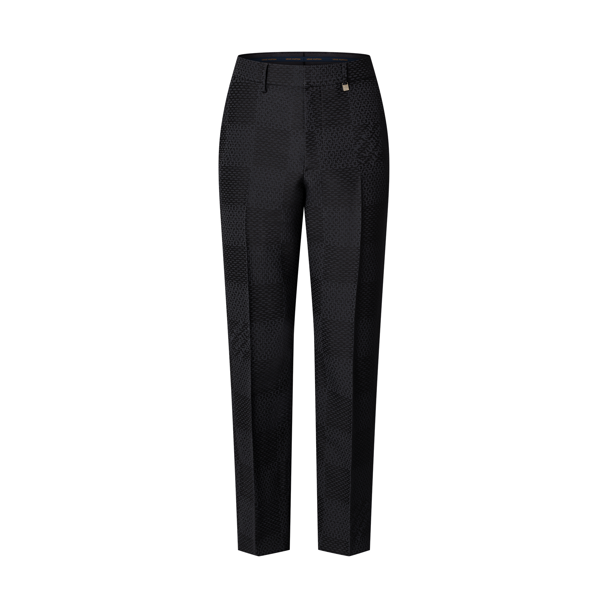 Jacquard Damier Wool-Silk Blend Cigarette Pants  in Men