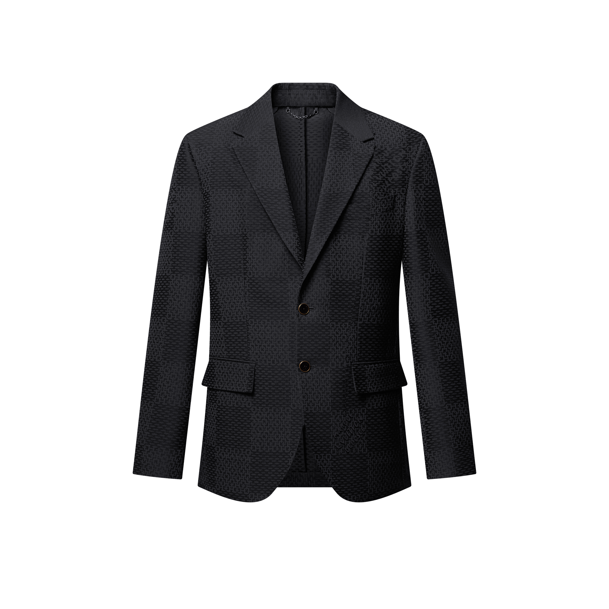 Jacquard Damier Wool-Silk Blend Napolitana Jacket  in Men