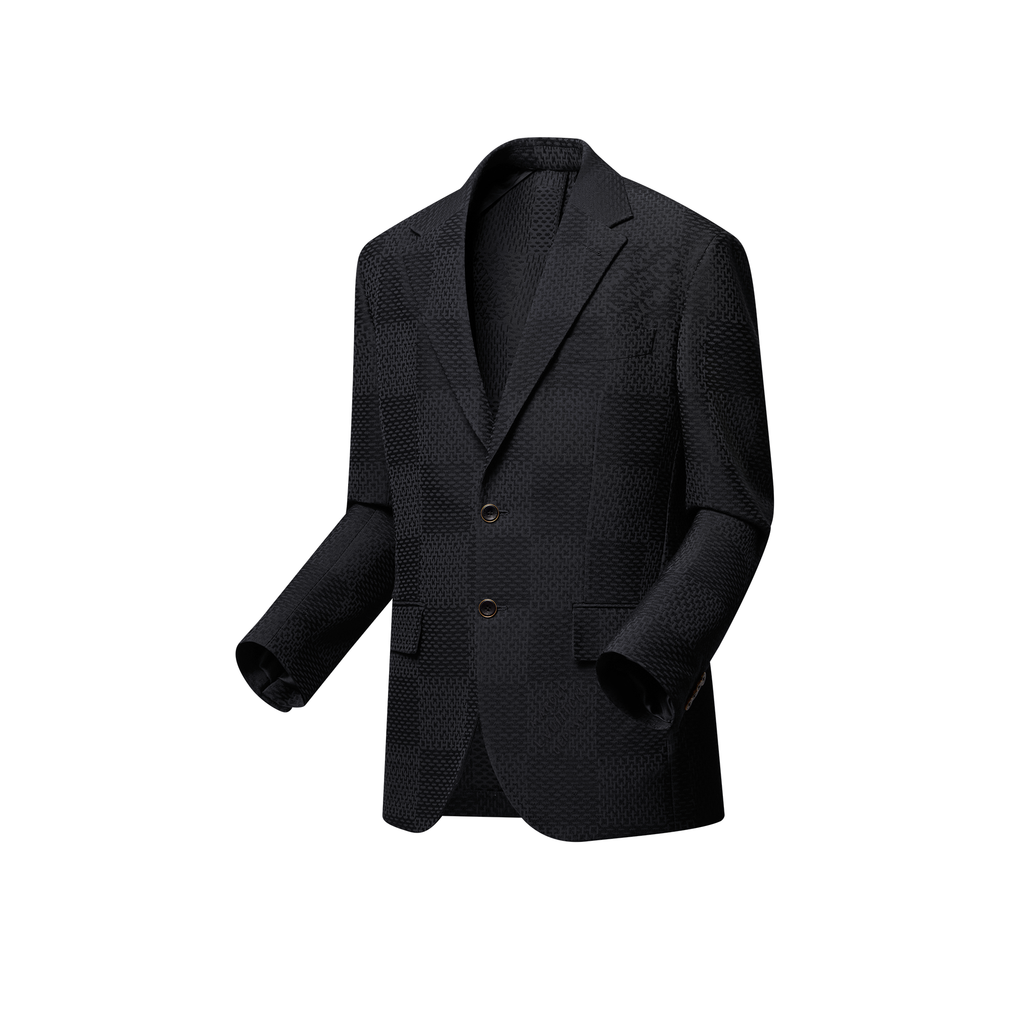 Jacquard Damier Wool-Silk Blend Napolitana Jacket  in Men