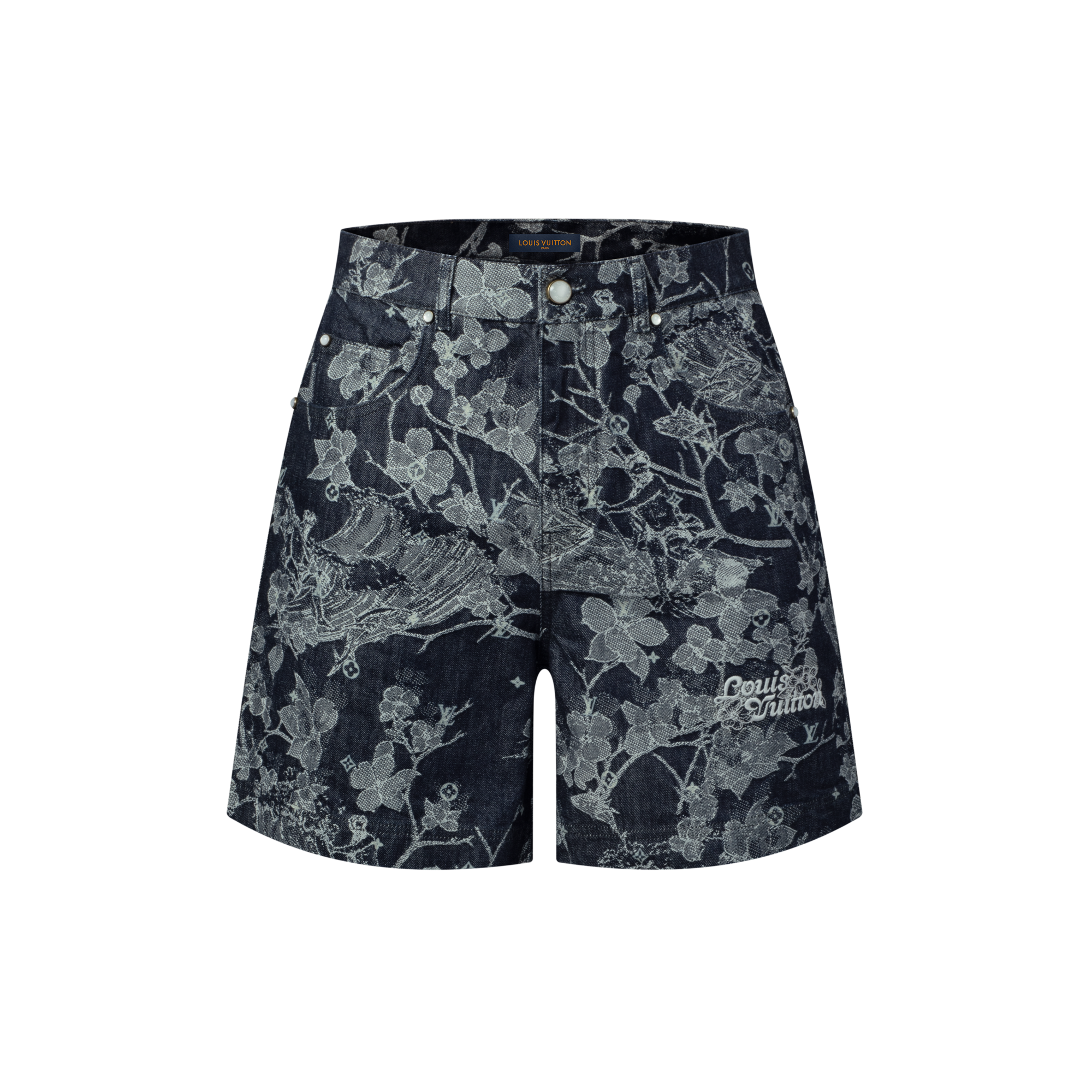 Jacquard Denim Shorts  in Men