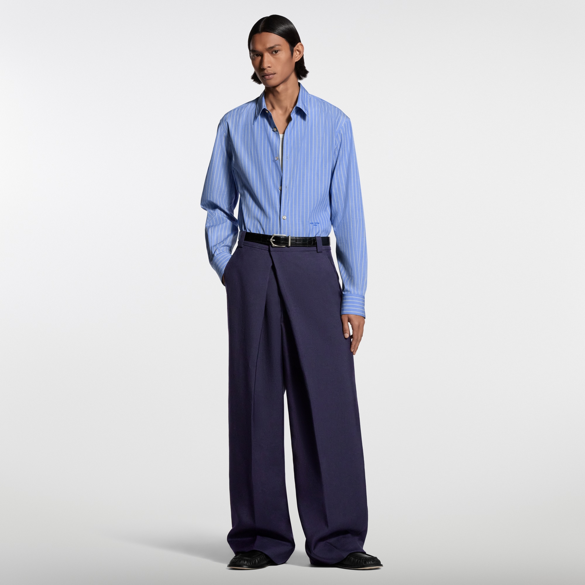 Jacquard Pinstripe Long-Sleeved Shirt - For Men | LOUIS VUITTON
