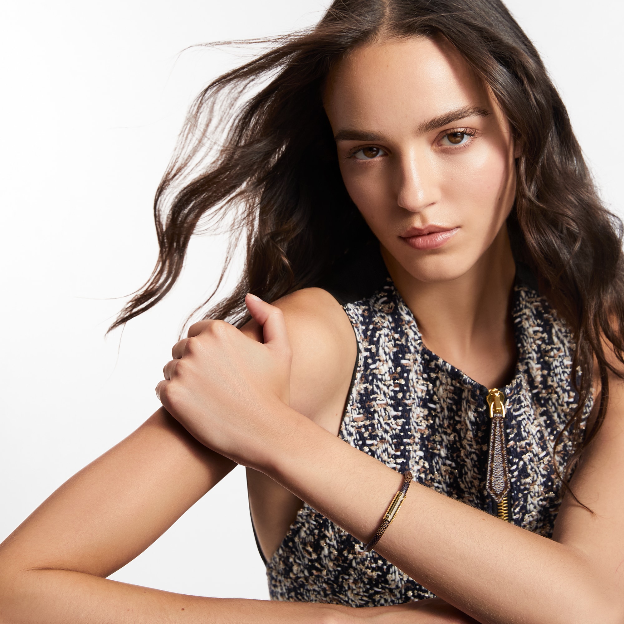 Keep It Bracelet Damier Ebene Canvas in Women