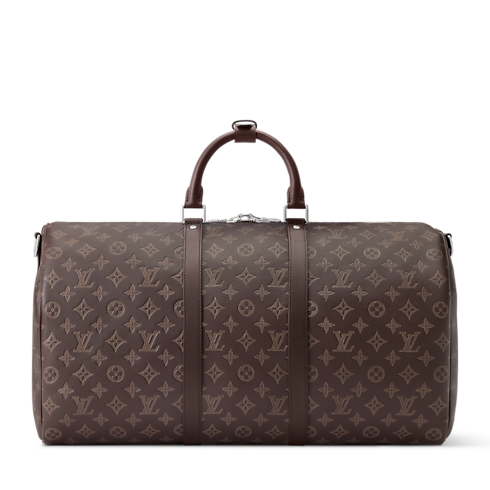 Keepall Bandoulière 50 Monogram Shadow in Trunks and Travel's Travel Bags All Travel Bags collections by Louis Vuitton (Product zoom)