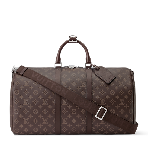 Keepall Bandoulière 50 Monogram Shadow in Trunks and Travel's Travel Bags All Travel Bags collections by Louis Vuitton (Product zoom)