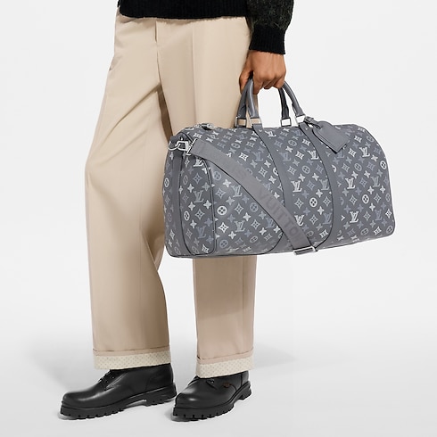 Keepall Bandoulière 50 Monogram Shadow in Trunks and Travel's Travel Bags All Travel Bags collections by Louis Vuitton (Product zoom)