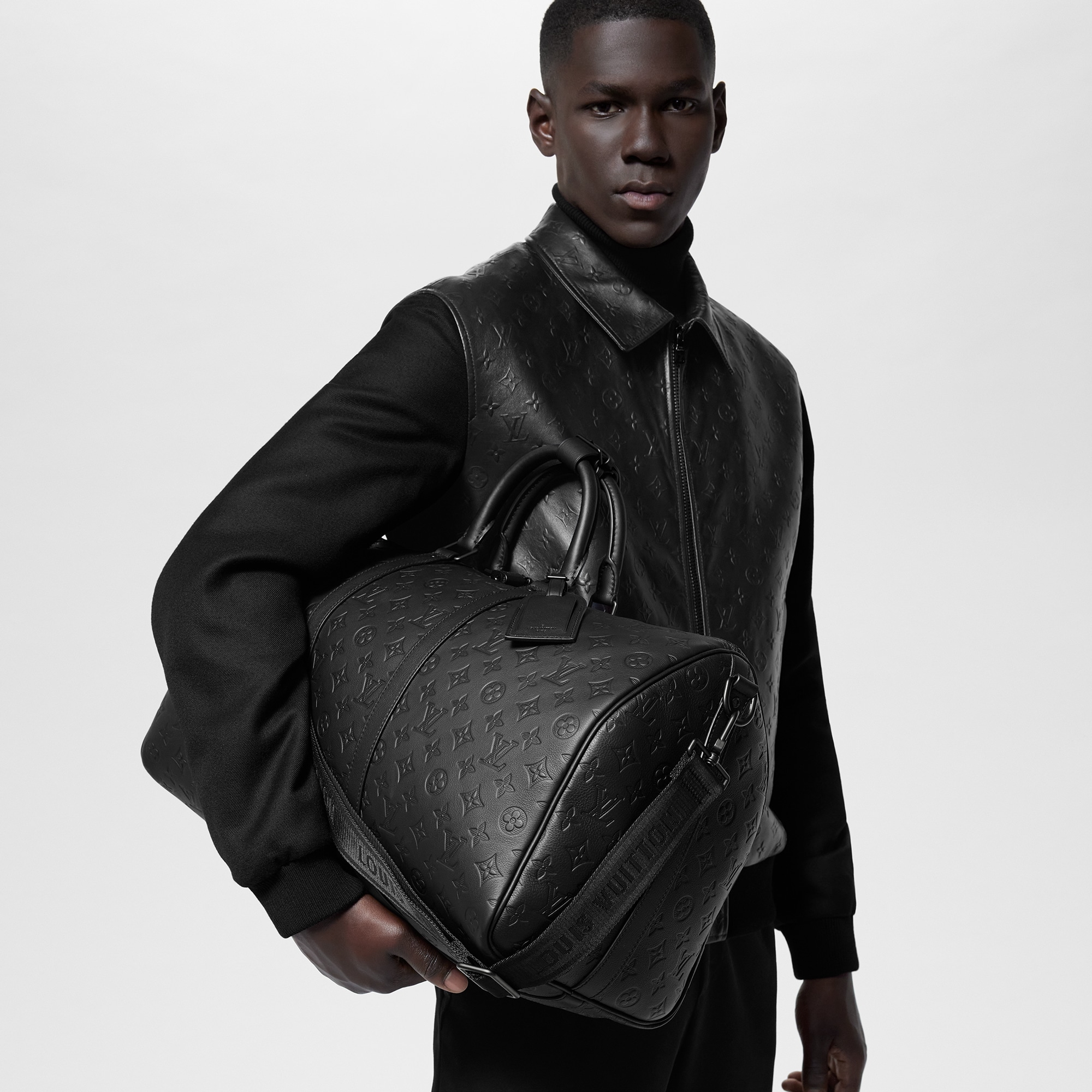 Keepall Bandoulière 50 Monogram Shadow Leather - Discontinued Product |  LOUIS VUITTON