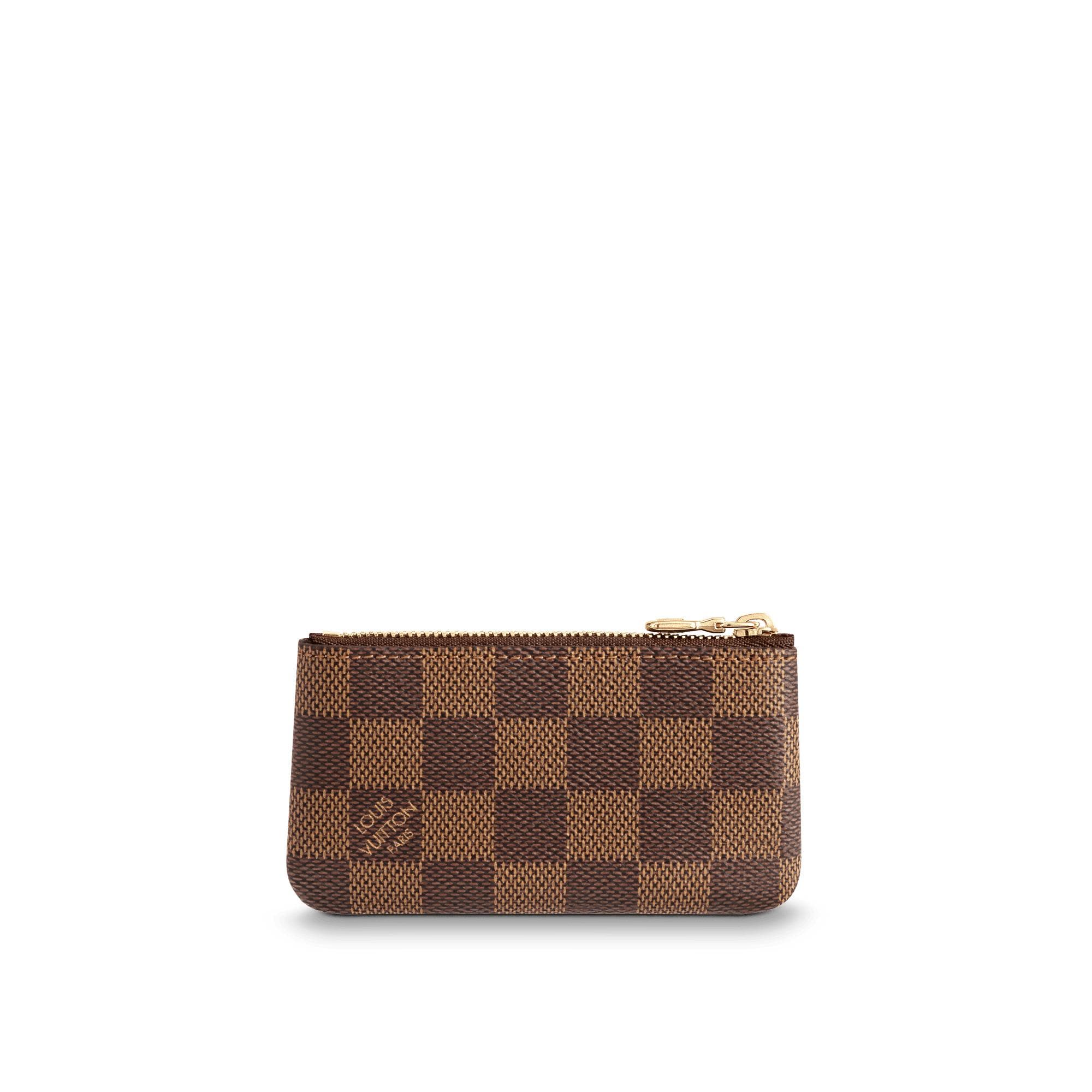 Key Pouch Damier Ebene Canvas in Women