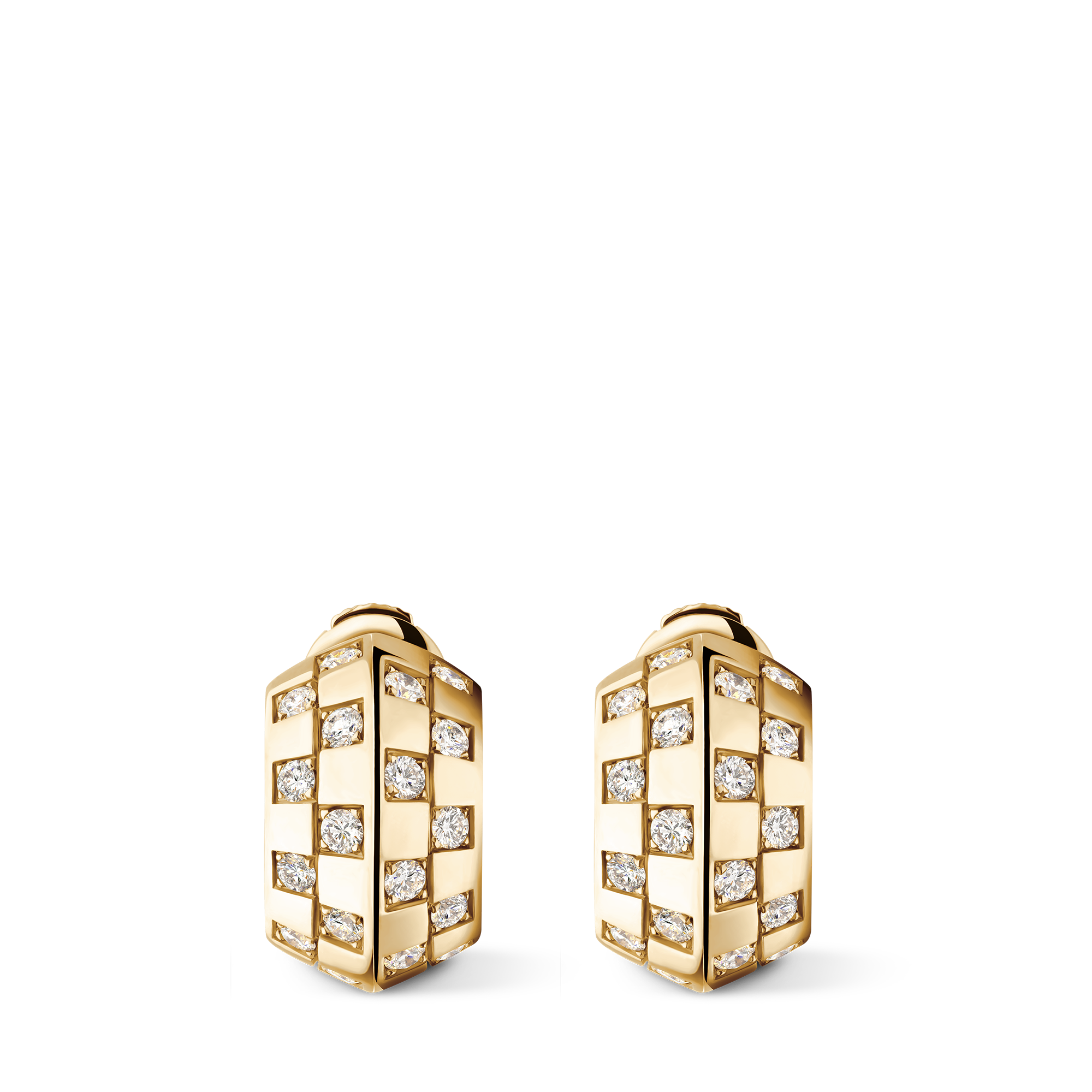 Le Damier de Louis Vuitton Double Hoops, Yellow Gold and Diamonds  in Jewelry