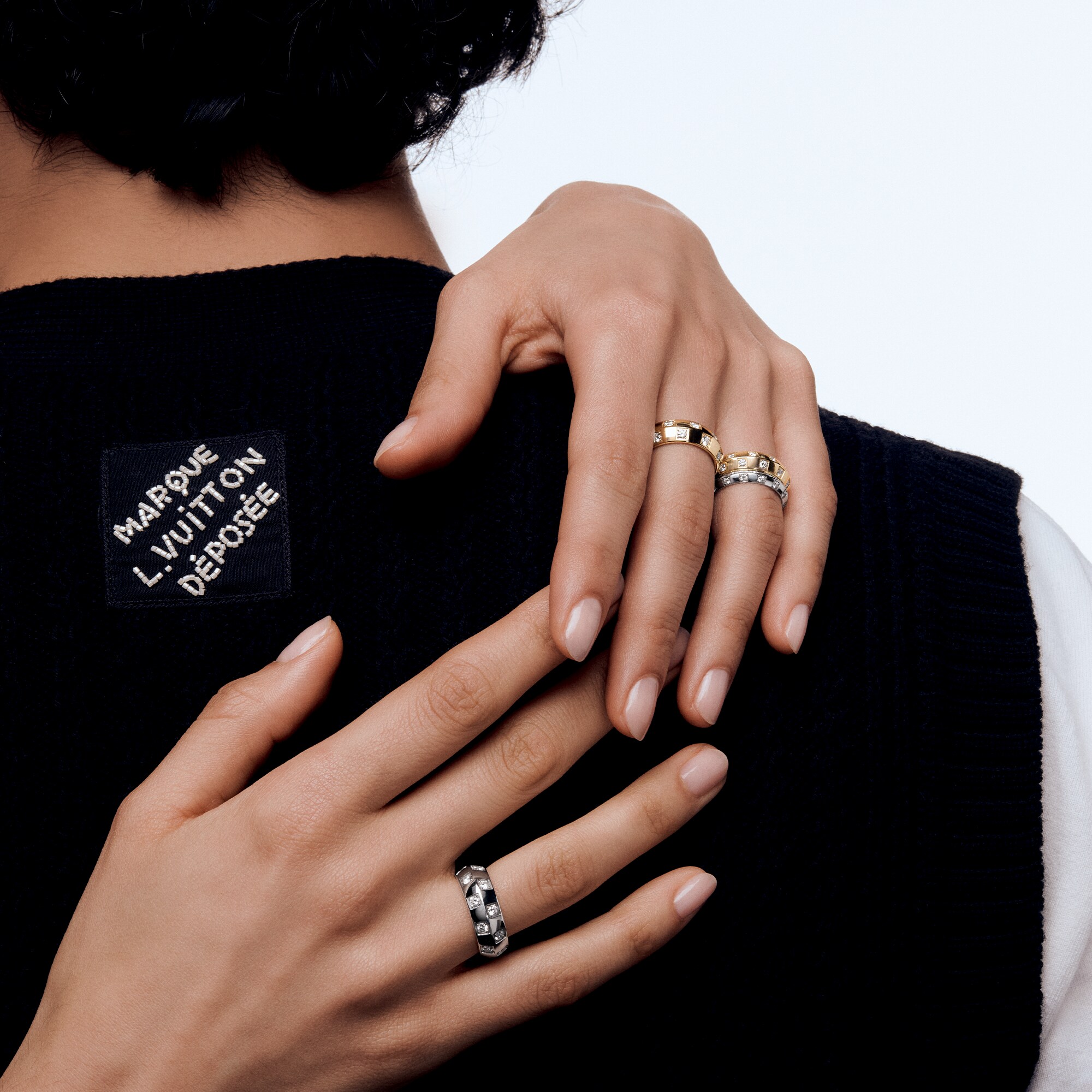 Le Damier de Louis Vuitton Large Ring, White Gold and Diamonds  in Jewelry