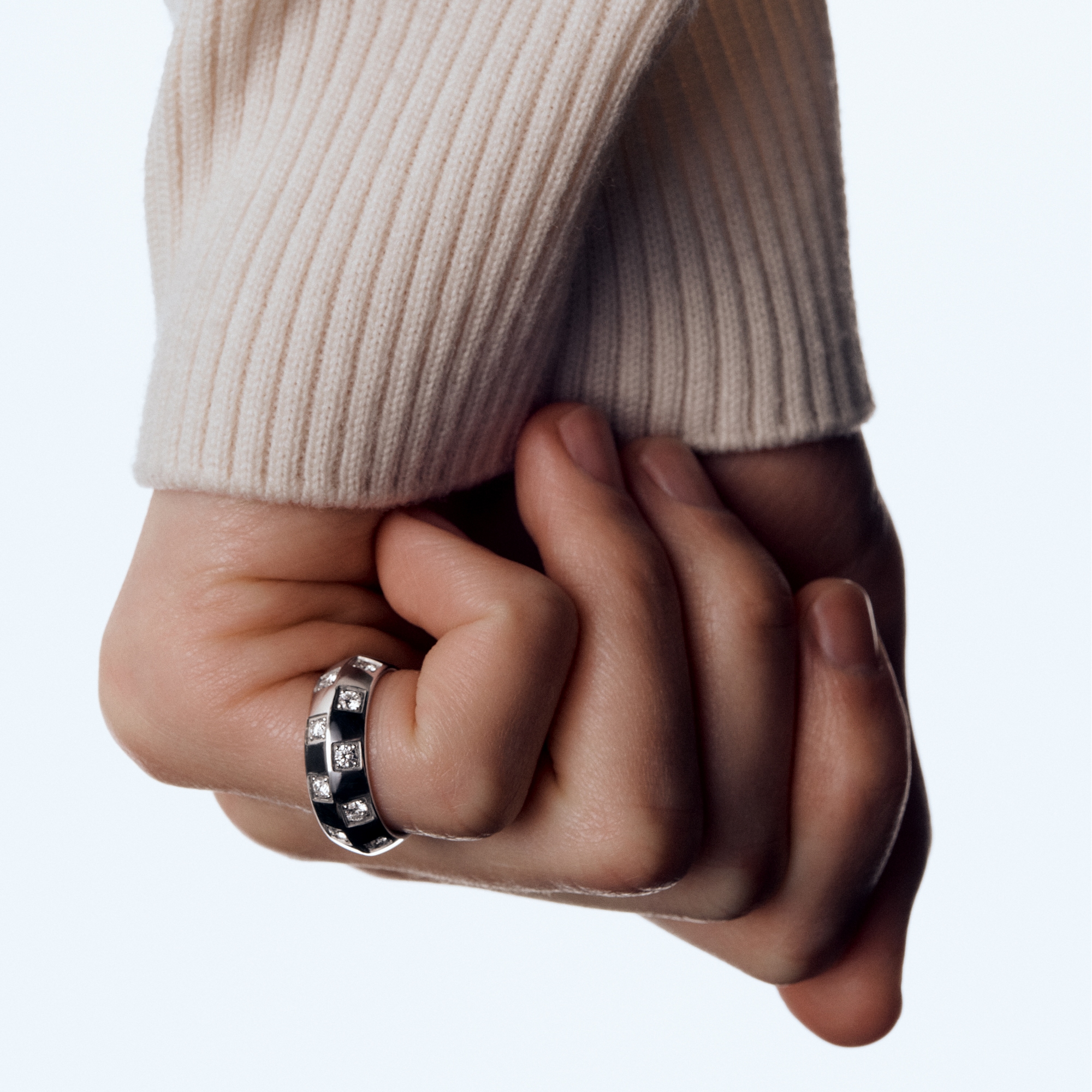 Le Damier de Louis Vuitton Large Ring, White Gold and Diamonds  in Jewelry
